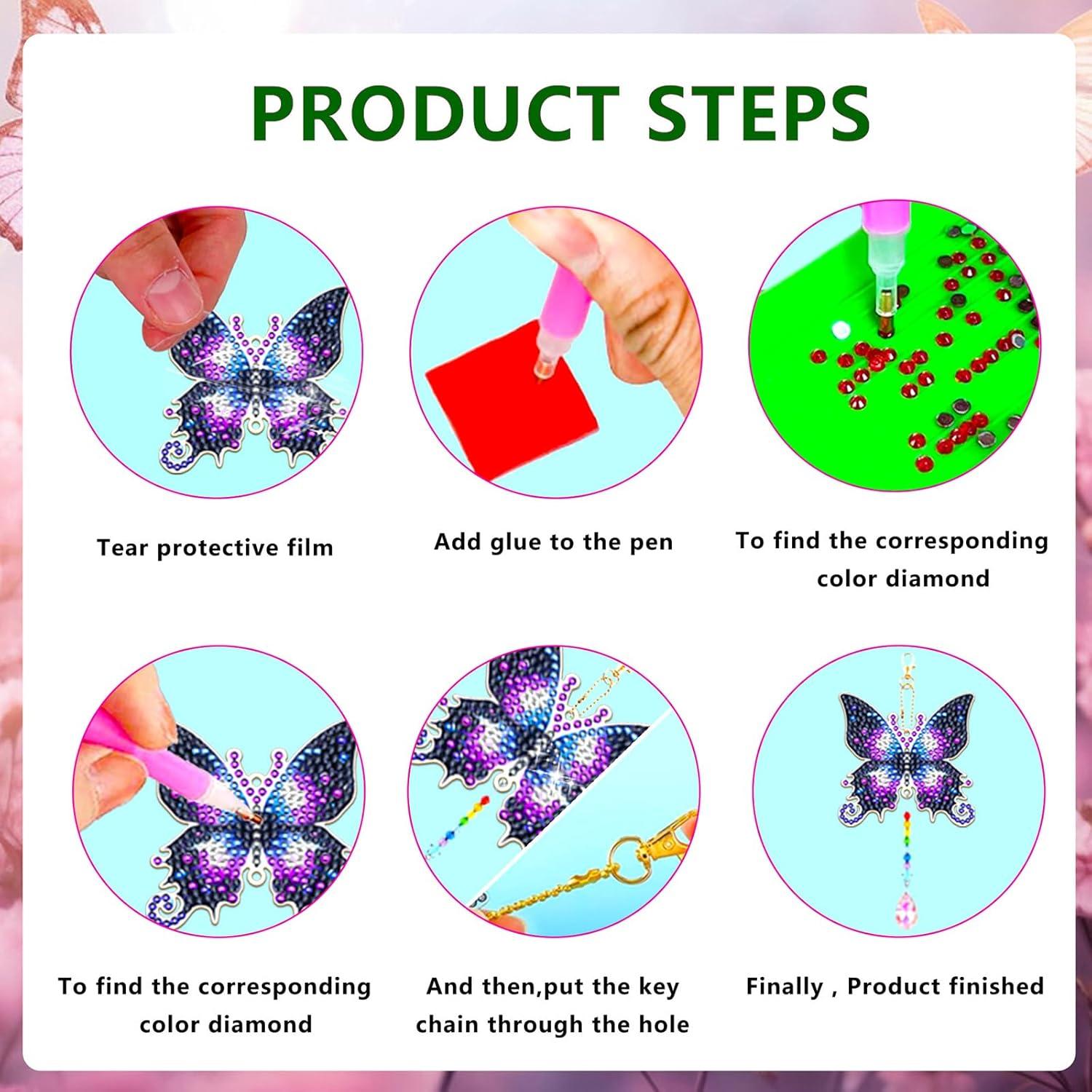 Kits de Arte de Diamante JeCuiK 6 Pcs Mariposa DIY Decoración