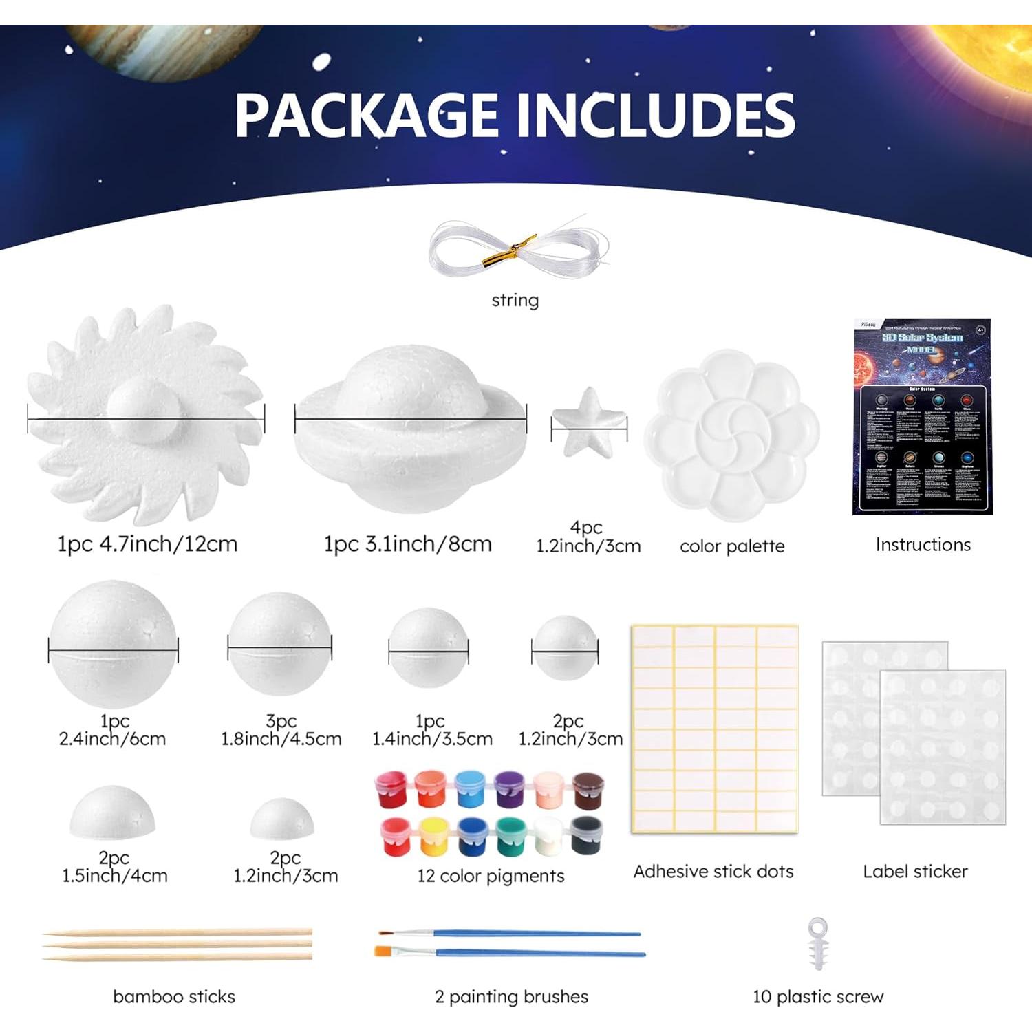 Kit de Modelo 3D del Sistema Solar Pllieay con Caja de Exhibición