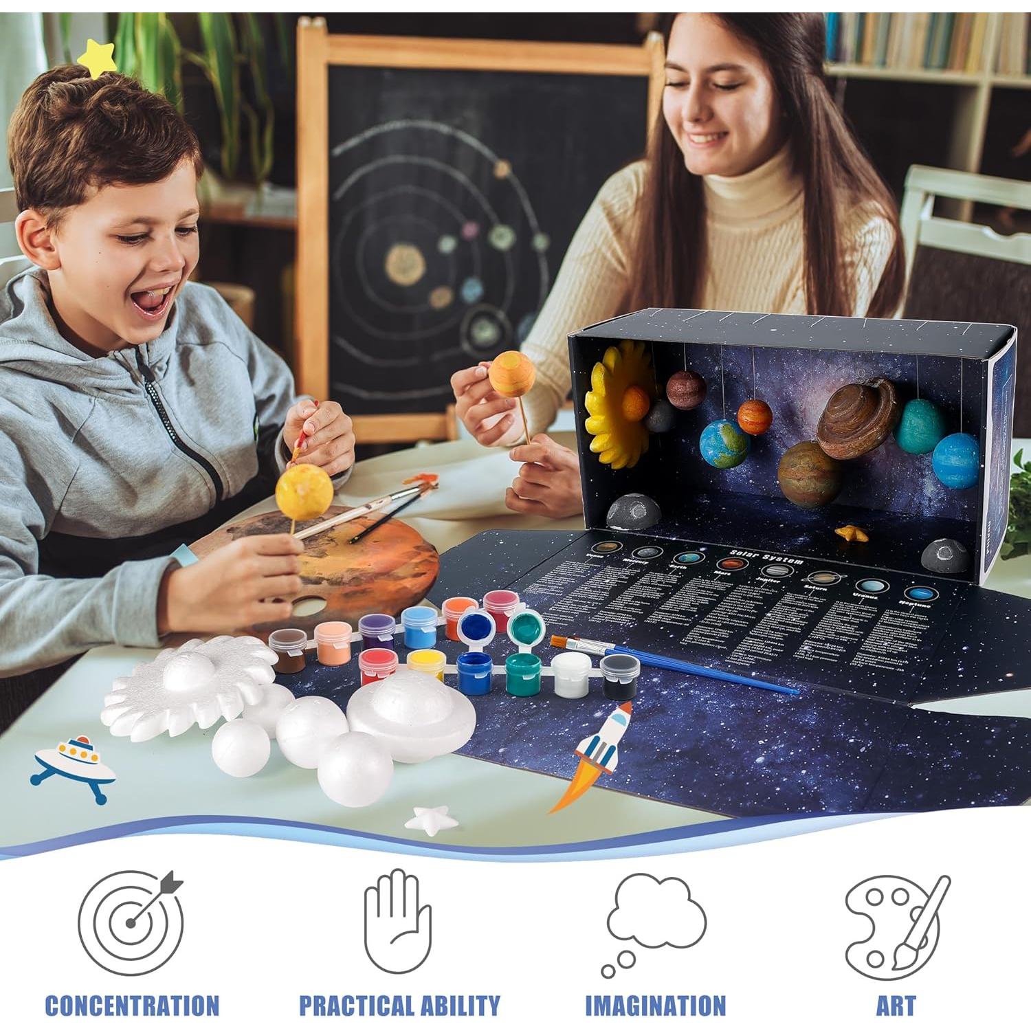 Kit de Modelo 3D del Sistema Solar Pllieay con Caja de Exhibición