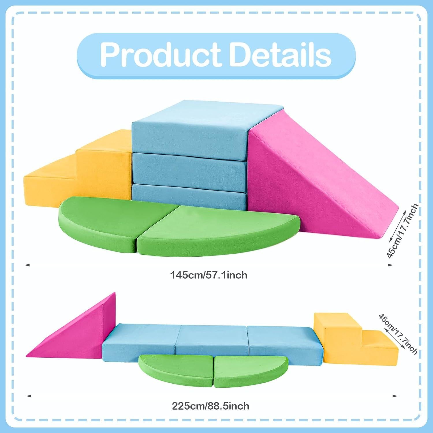 Set de 5 Bloques de Espuma Tykacna para Escalar Niños 1-3 Años