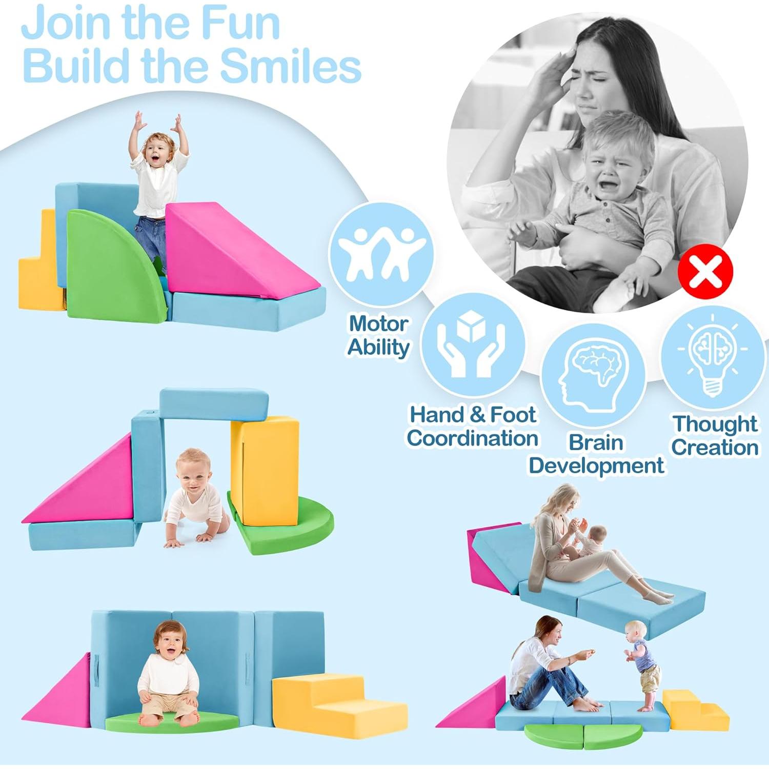 Set de 5 Bloques de Espuma Tykacna para Escalar Niños 1-3 Años