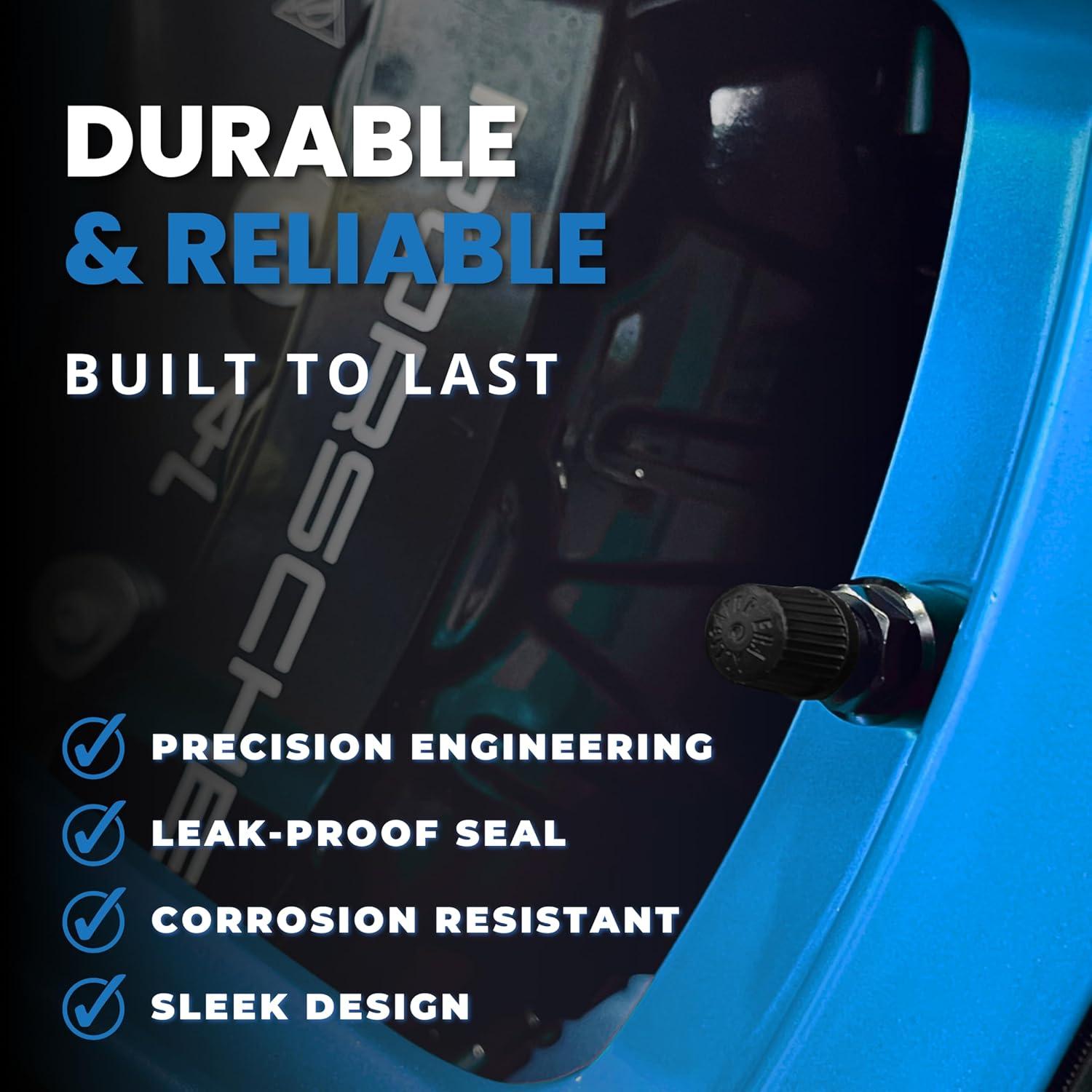 Tapones de Válvula TPMS Prime Ave 4 Piezas Negros para Autos