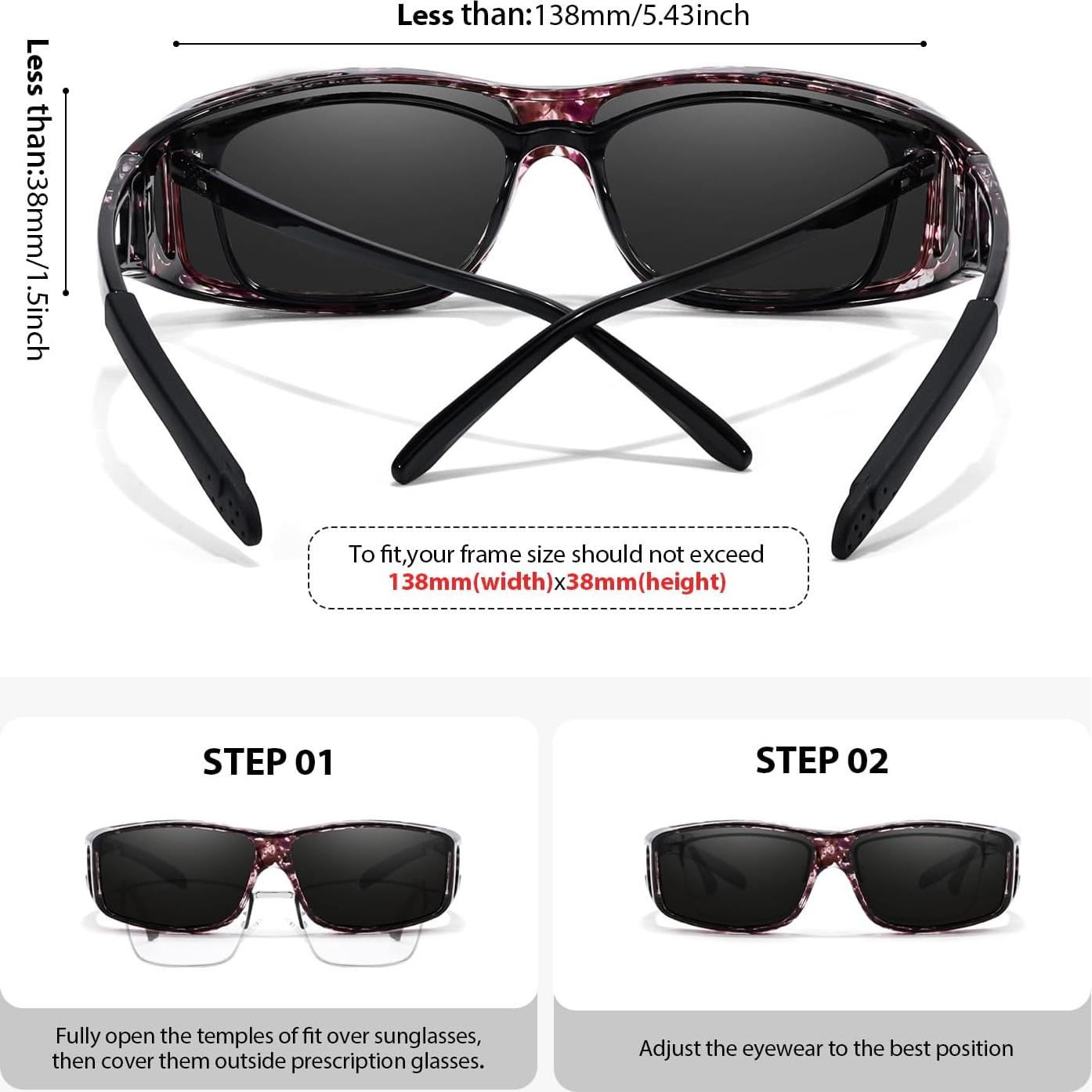 Gafas de sol polarizadas VIEWBETTER Fit Over UV400 para mujeres