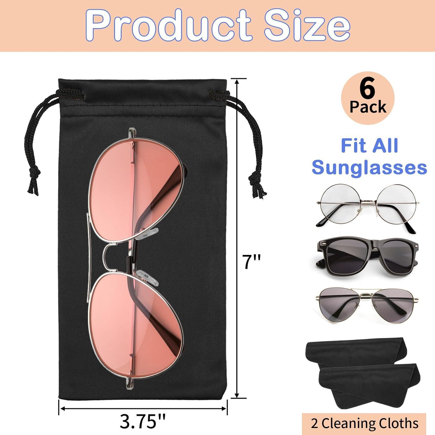 6 Bolsas de Microfibra Hoiny para Gafas de Sol y Paños