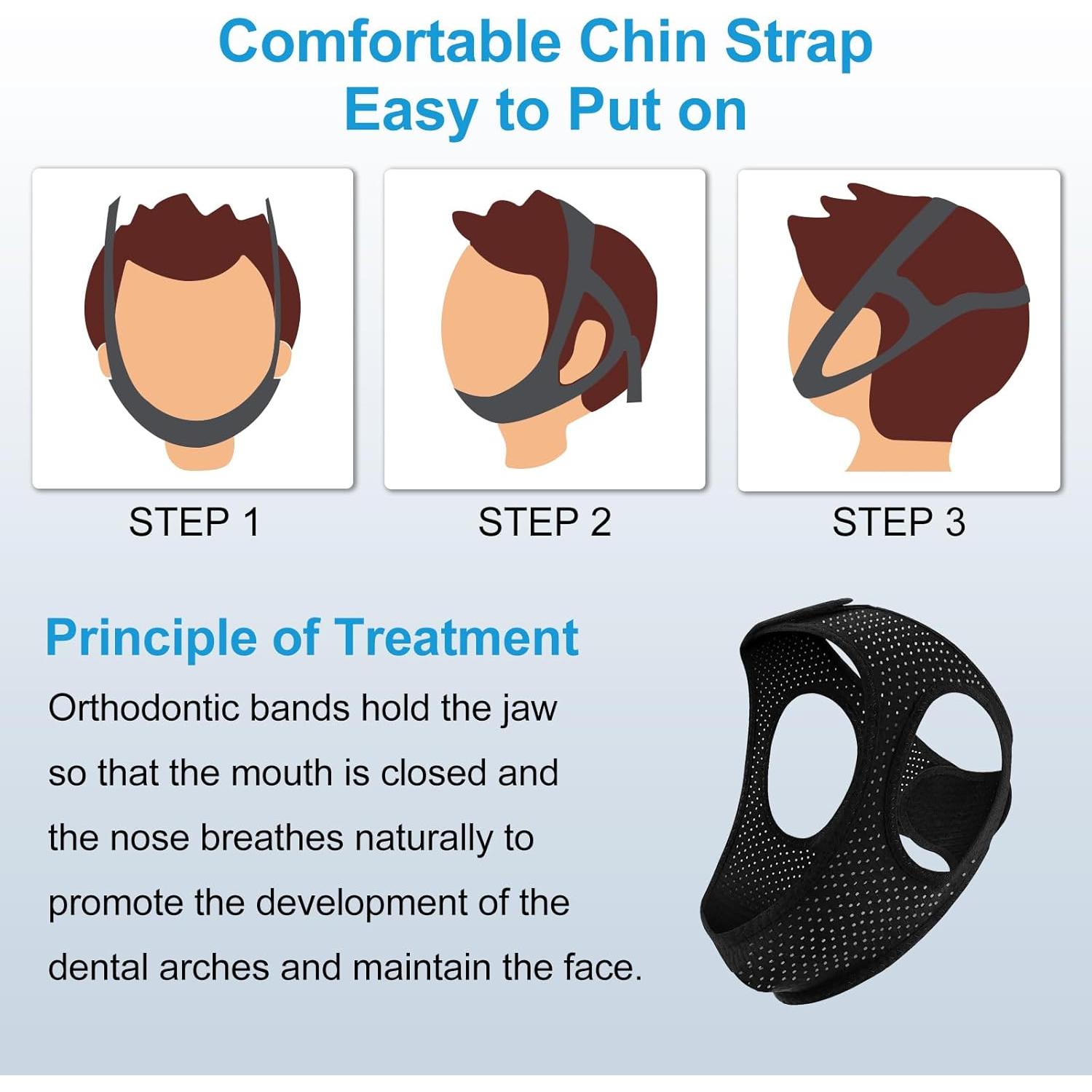 Correa Anti Ronquidos LUNIA Ajustable Negra - Solución Efectiva