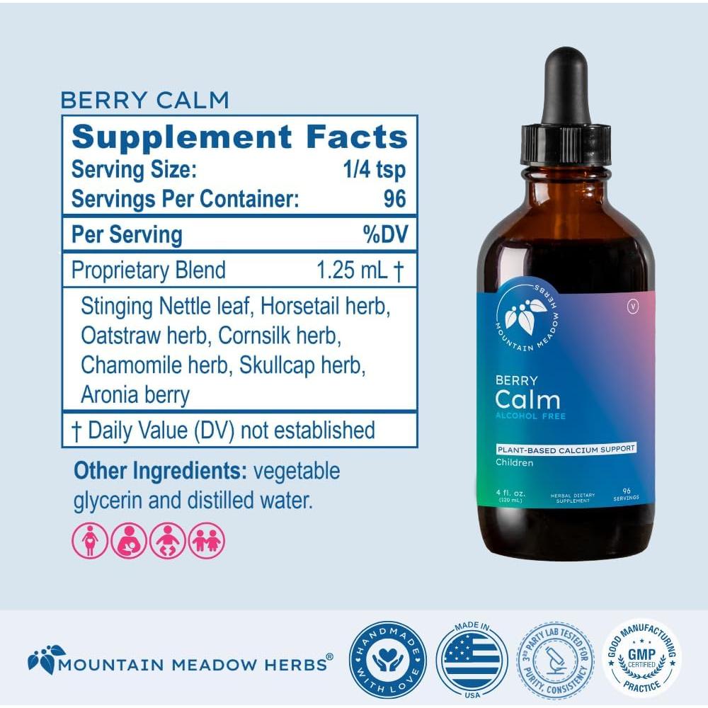 Suplemento Líquido de Calcio Herbal para Niños Mountain Meadow 118 ml