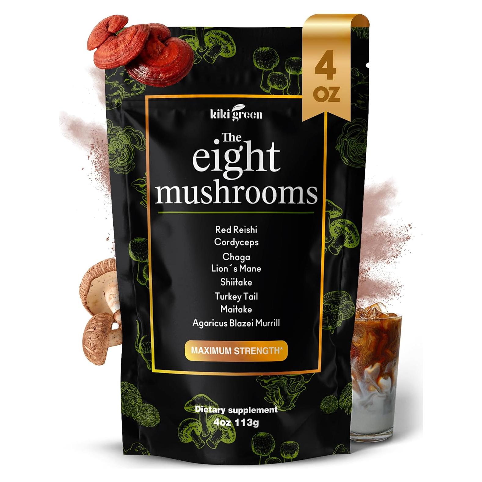 KIKI Verde Polvo de Hongos 113.4 g - Adaptógeno Energizante