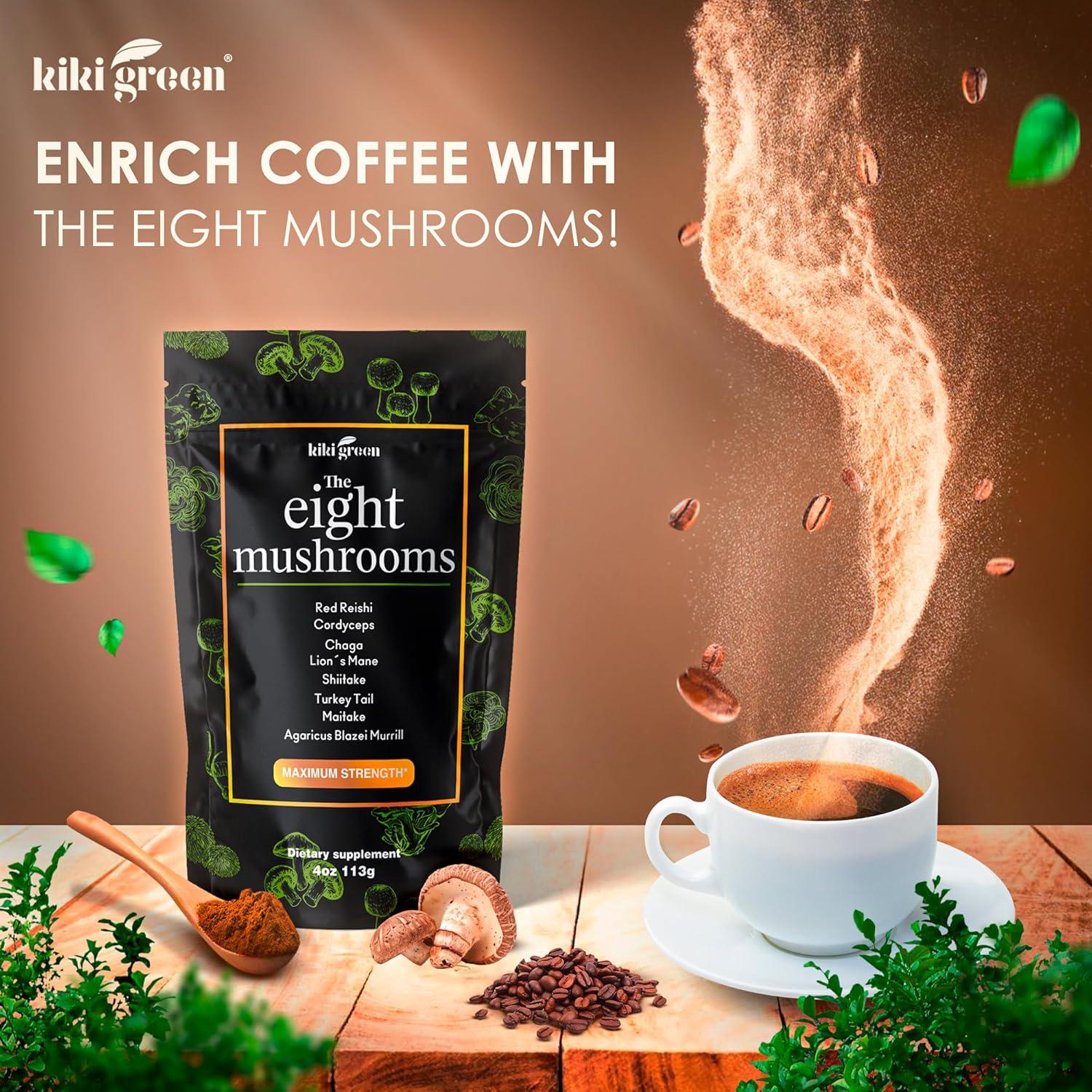 KIKI Verde Polvo de Hongos 113.4 g - Adaptógeno Energizante