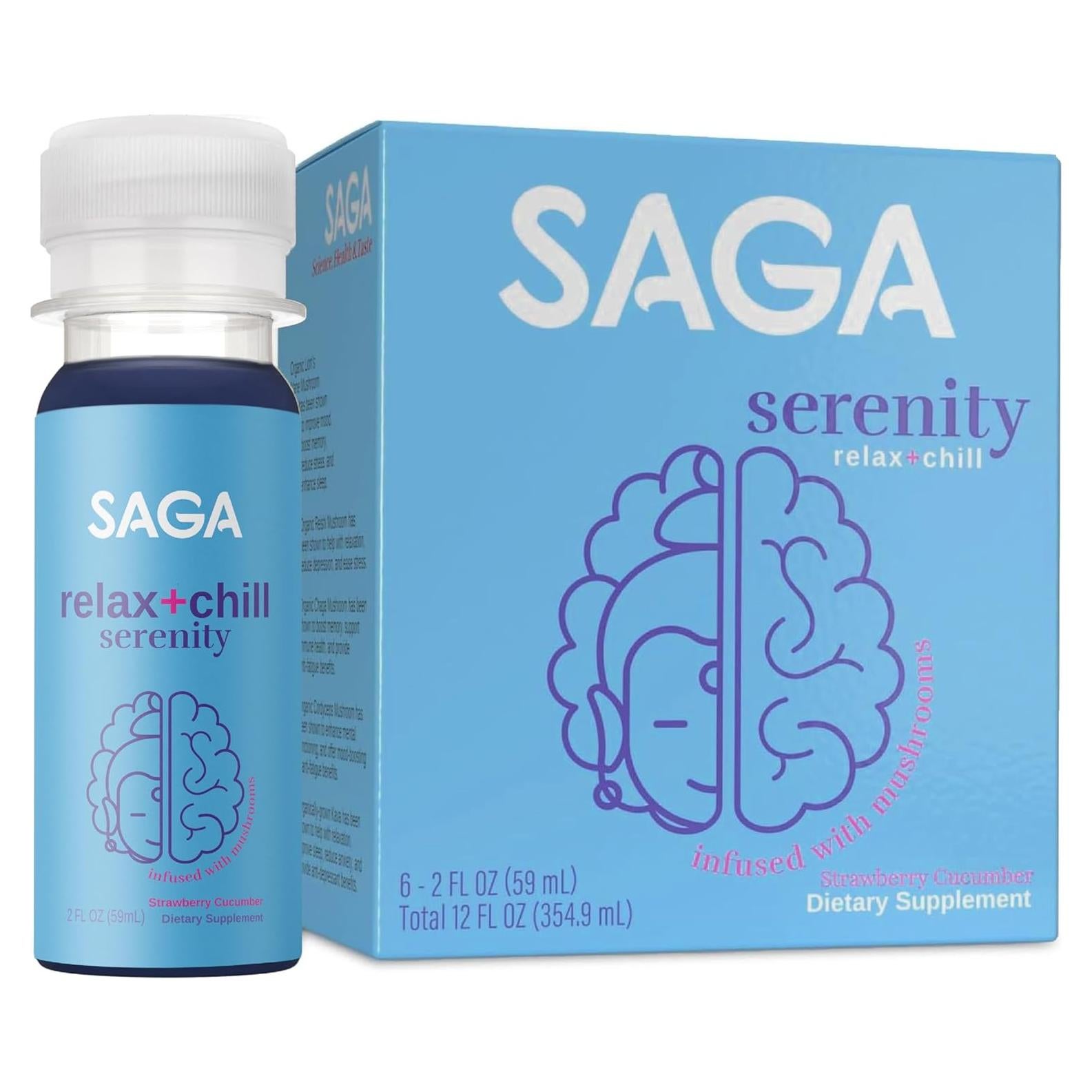 Disparos de Relajación Orgánicos SAGA - Fresa y Pepino 6-Pack