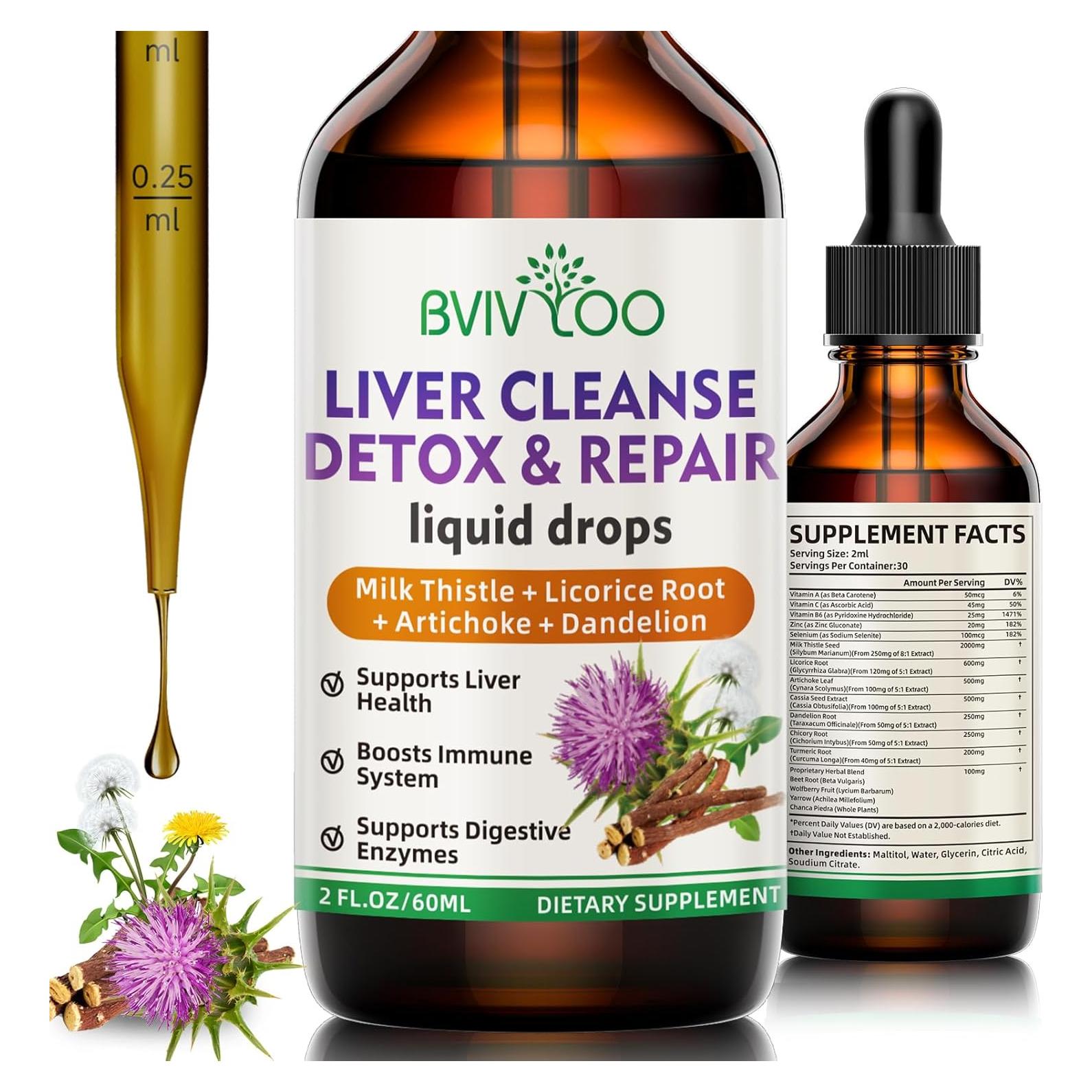 Gotas Líquidas de Limpieza Hepática BVIVLOO - 2000mg - 60ml