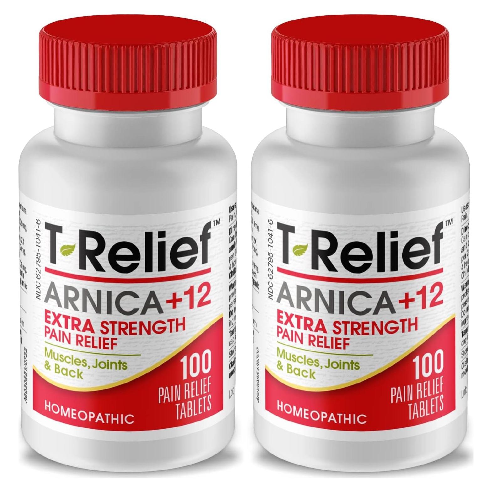 T-Relief Extra-Fuerza Arnica 100 Tabletas Alivio Natural Dolor