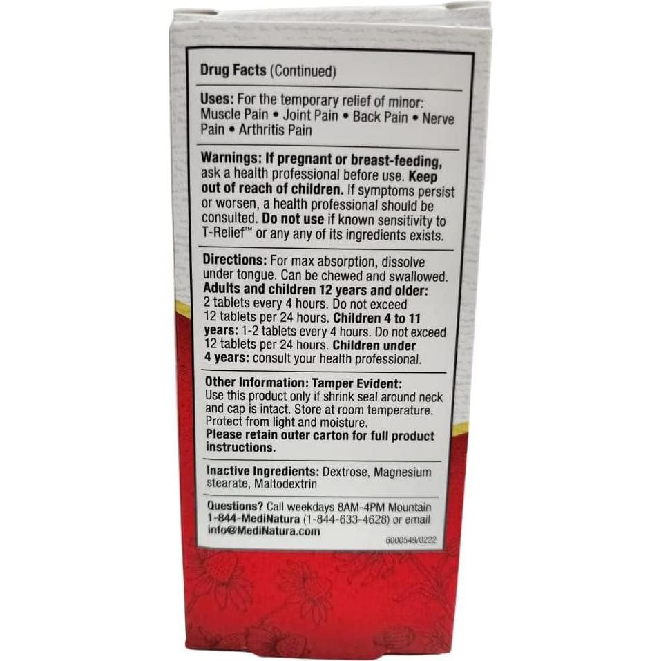 T-Relief Extra-Fuerza Arnica 100 Tabletas Alivio Natural Dolor