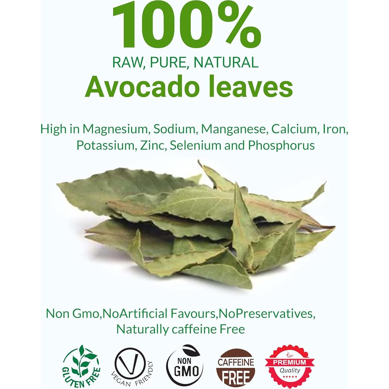 Hojas de Aguacate Secas Akshit 73.71g - Té Natural Sin Cafeína