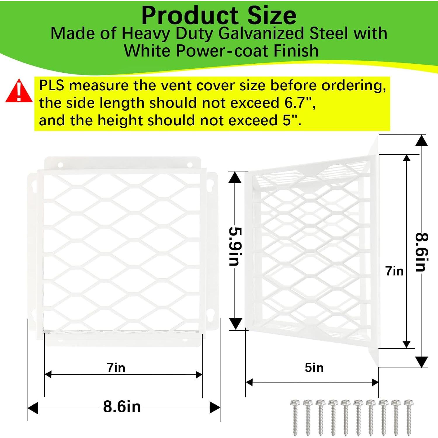 Protector de Ventilación para Secadora JIANBENKJ 7x7x5 cm Blanco