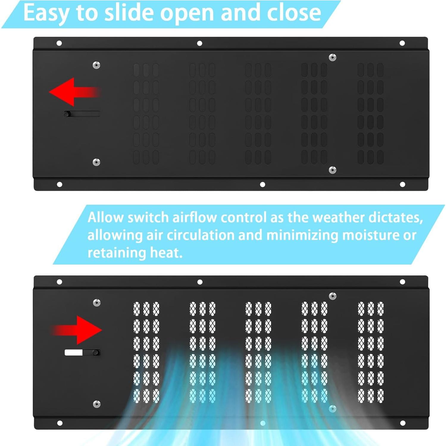 Cubierta de Ventilación de Fundacion JIANBENKJ 16x6.5" 3PCS Negra