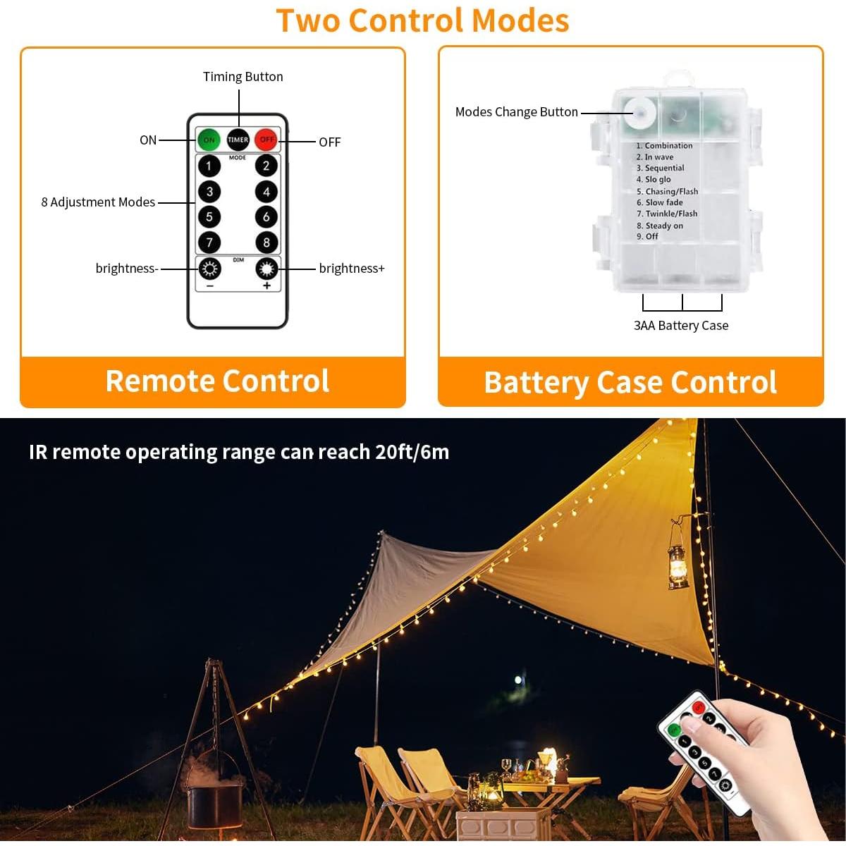 Luces de Cadena a Batería 10M 100LED Ryblgled IP65