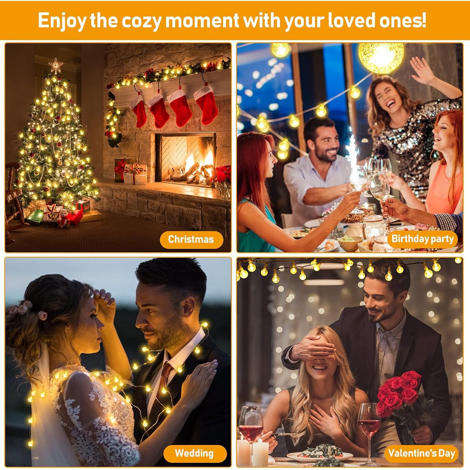 Luces de Cadena a Batería 10M 100LED Ryblgled IP65