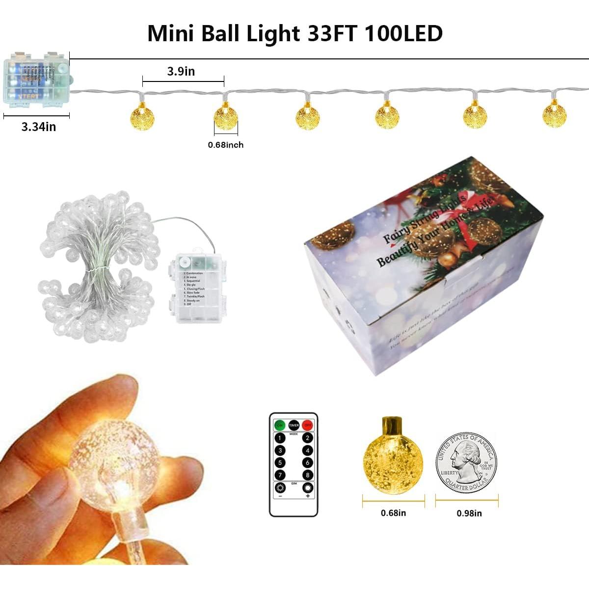 Luces de Cadena a Batería 10M 100LED Ryblgled IP65