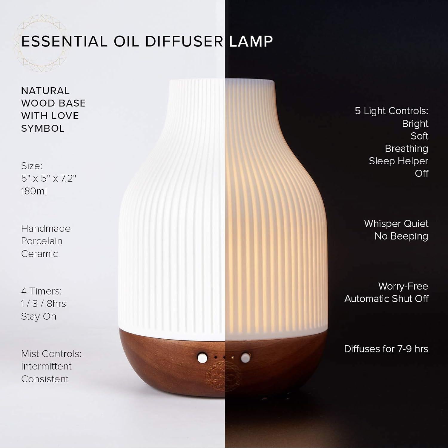 Lámpara Difusora de Aceite Esencial Sagrado Loto Amor 180ml