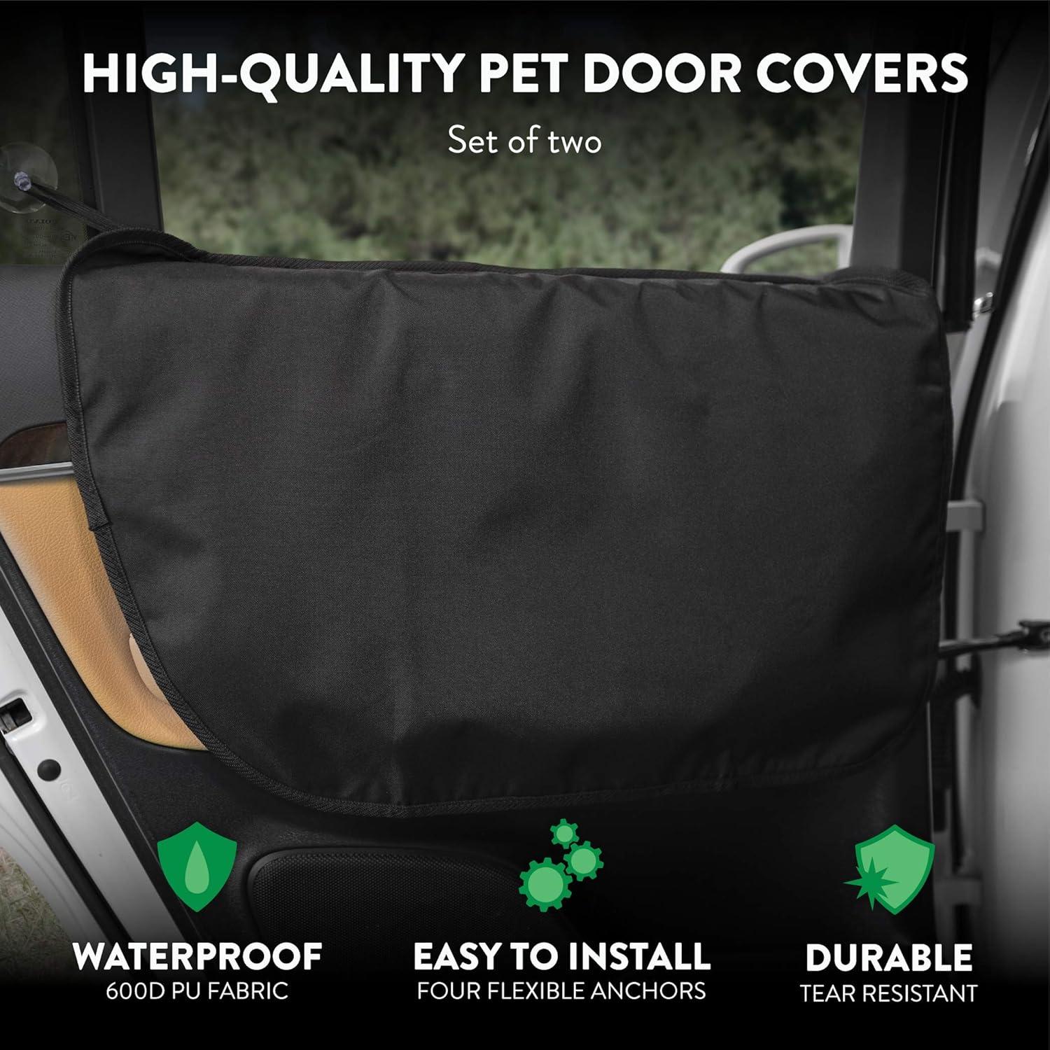 Protector de Puerta de Coche Plush Paws | Funda Antideslizante Negra