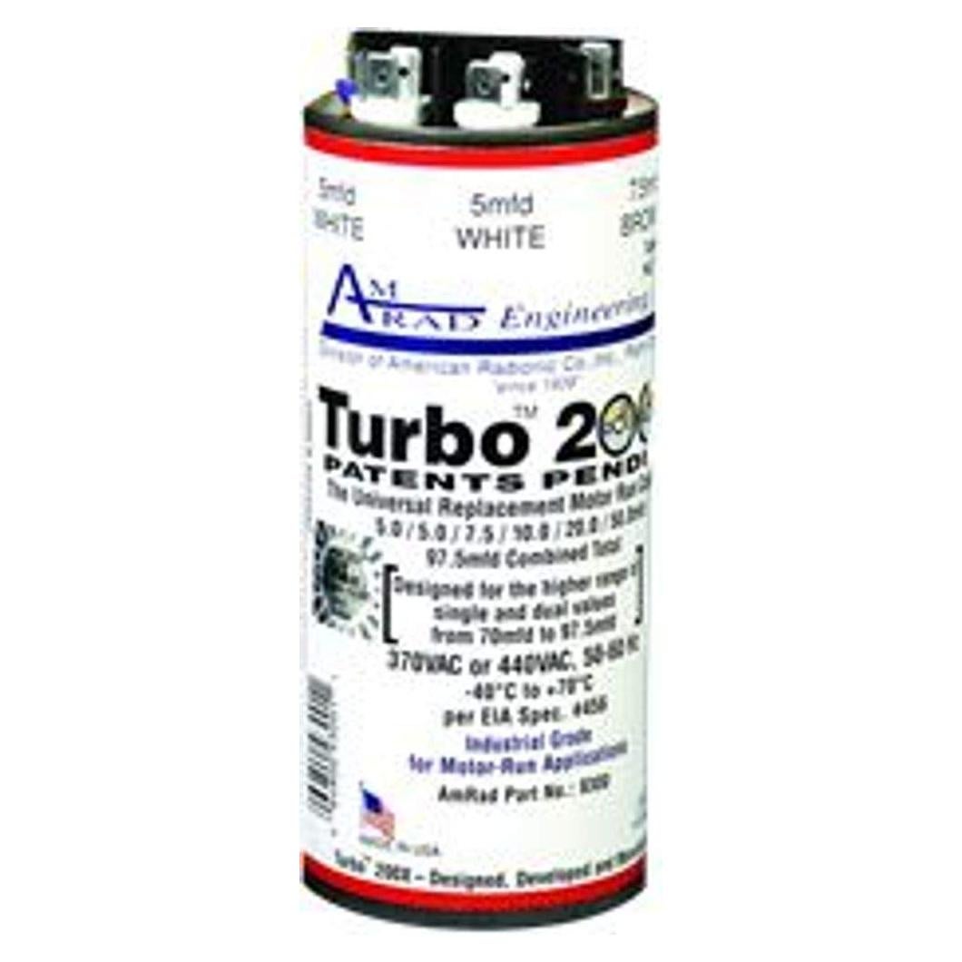 Capacitor de Motor Universal Amrad Turbo 200X 97.5 Mfd 370-440VAC