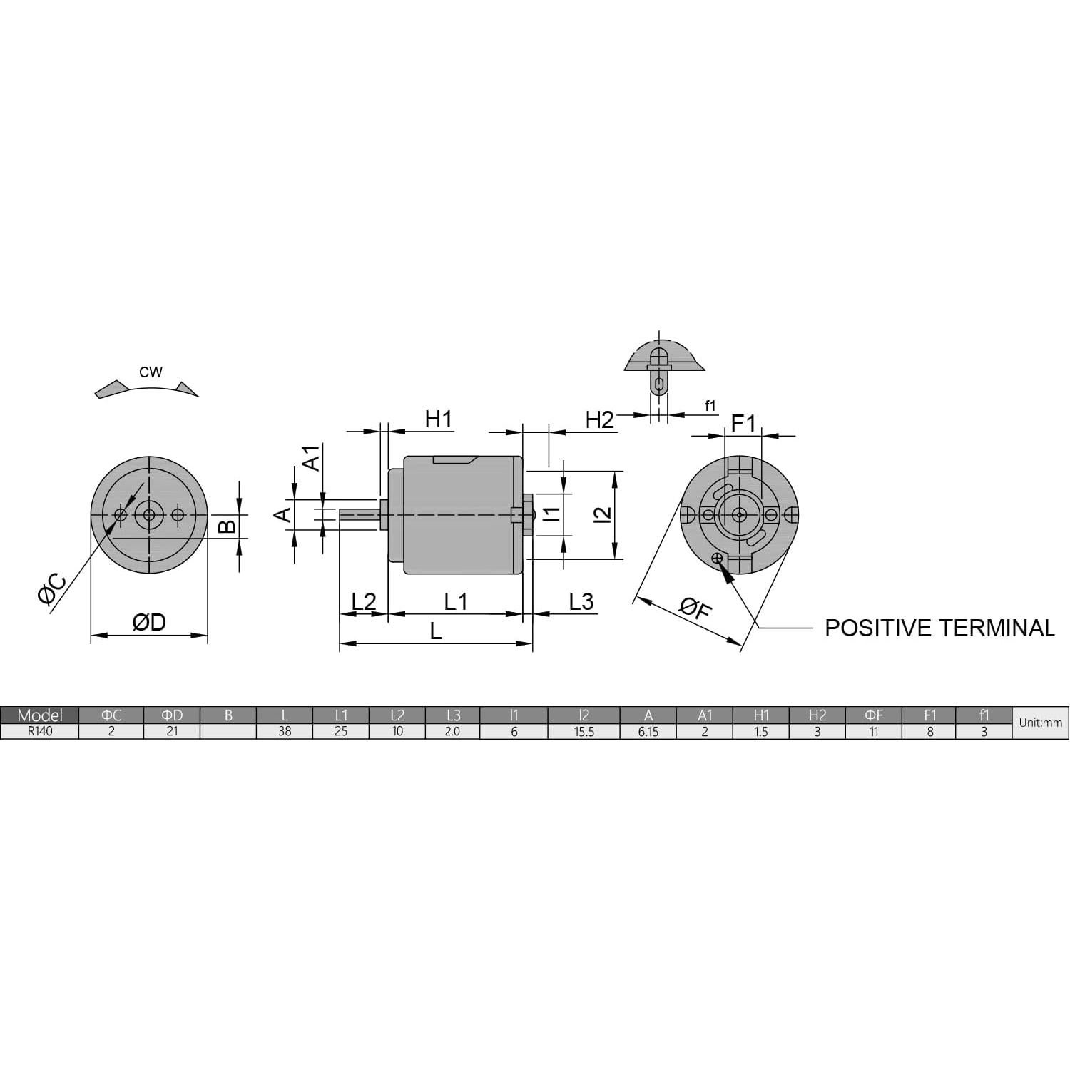 Motor de CC Fielect 1.5-6V 5000-20000RPM Mini Motor Eléctrico