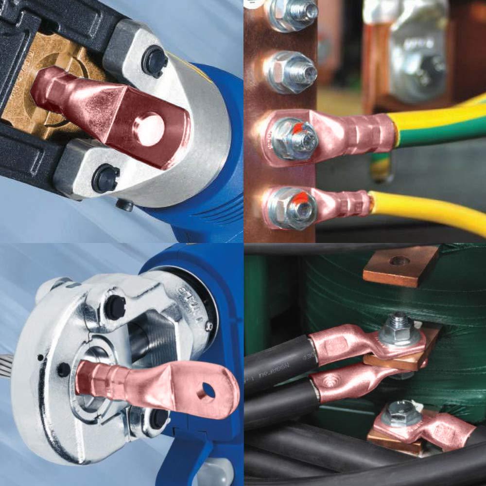 8 Conectores de Terminales de Anillo de Cobre 1 AWG 9.53 mm ANCIRS