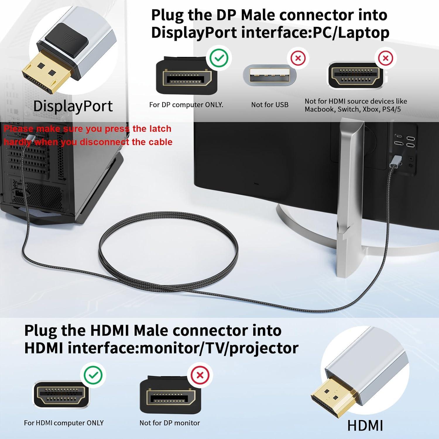 Adaptador DisplayPort a HDMI 4K 60Hz LUKFOCAB 0.5M