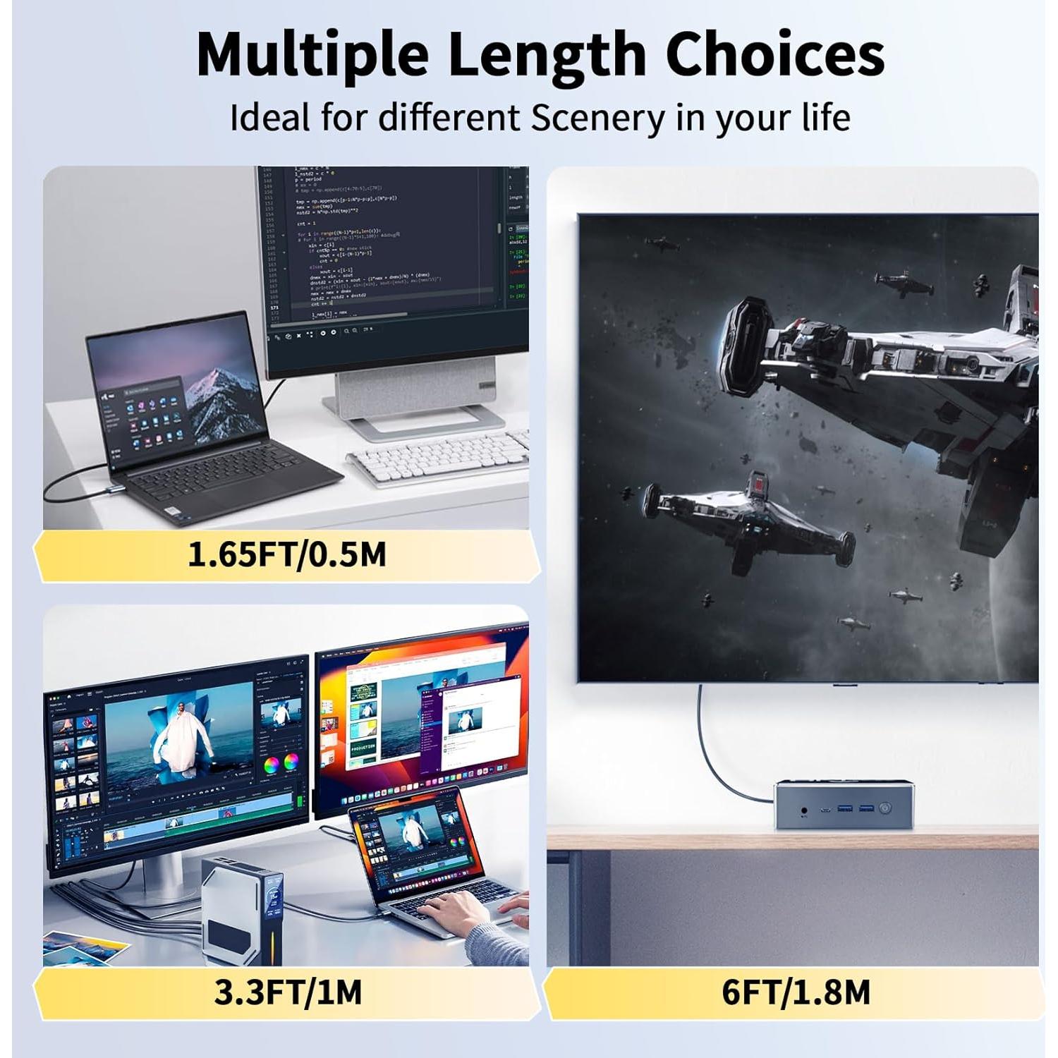 Adaptador DisplayPort a HDMI 4K 60Hz LUKFOCAB 0.5M
