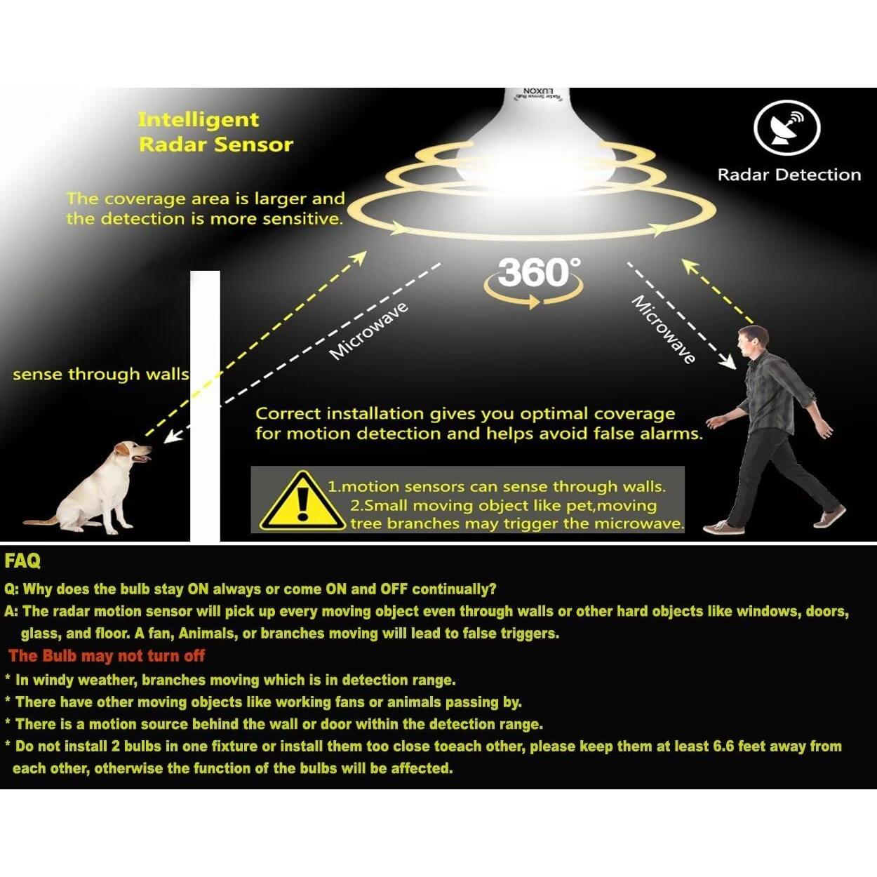 Bombilla LED LUXON 9W con Sensor Radar E26 2700K
