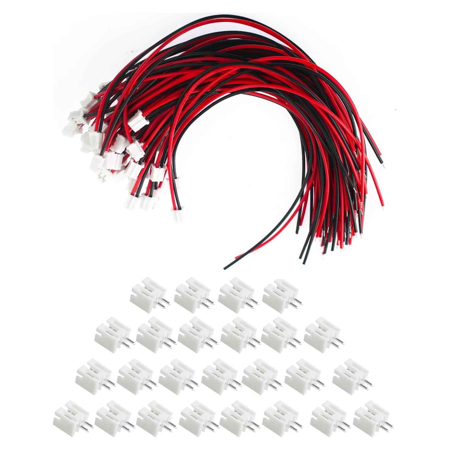 Kit 100 Pcs Conectores JST PH 2.0 2 Pin con Cables 150mm