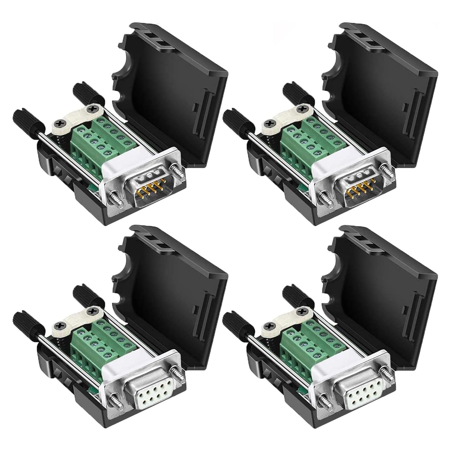 Conector DB9 Sin Soldadura RS232 D-SUB 2Pcs Macho + 2Pcs Hembra