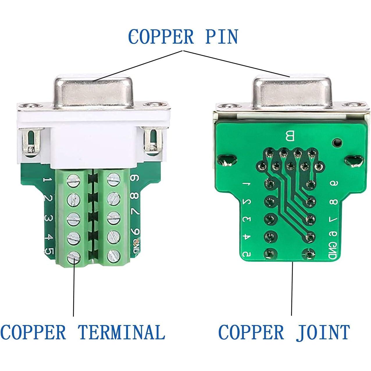Conector DB9 Sin Soldadura RS232 D-SUB 2Pcs Macho + 2Pcs Hembra