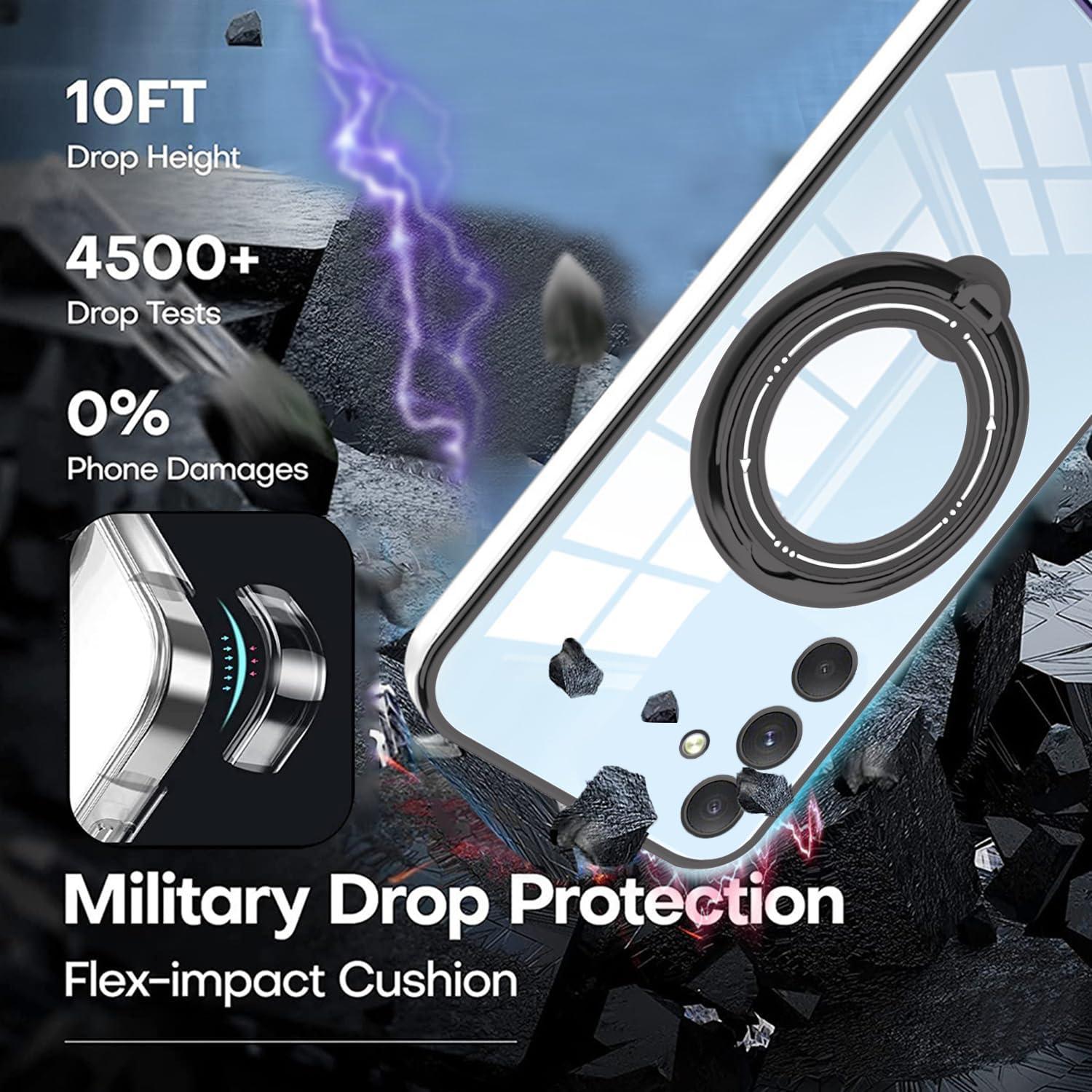 Funda Silicona Samsung Galaxy A55 con Soporte Magnético Negro