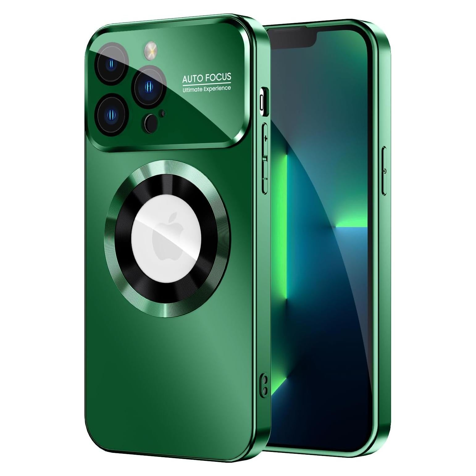 Funda Magnética MAKAVO para iPhone 13 Pro Verde, a Prueba de Caídas