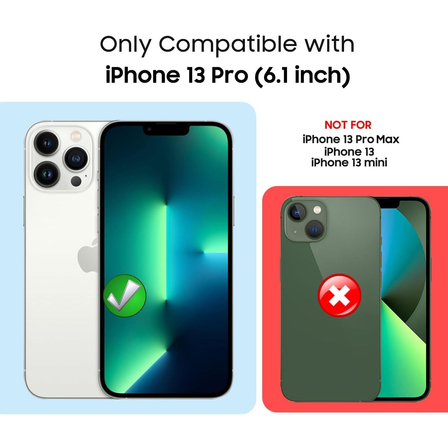 Funda Magnética MAKAVO para iPhone 13 Pro Verde, a Prueba de Caídas