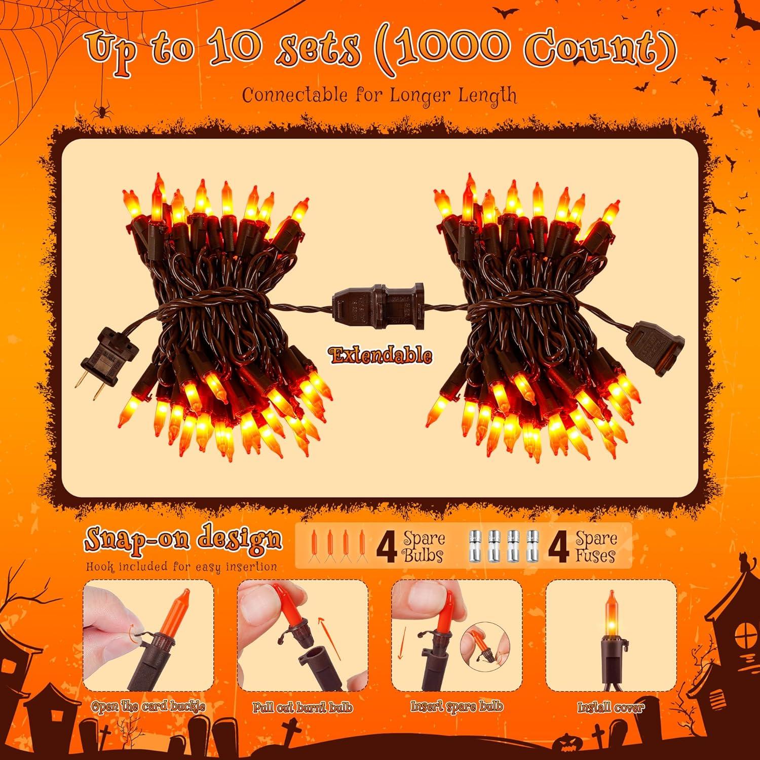 Luces de Cadena Naranjas YOUNGAR 50 Mini Incandescentes 4.0m