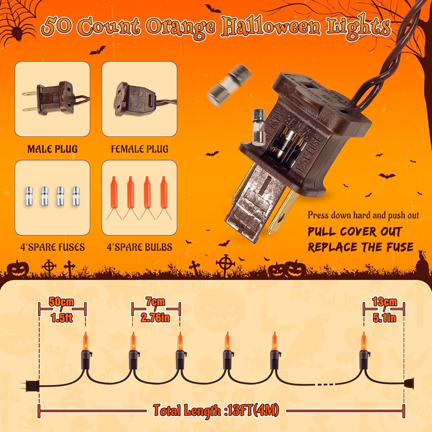 Luces de Cadena Naranjas YOUNGAR 50 Mini Incandescentes 4.0m
