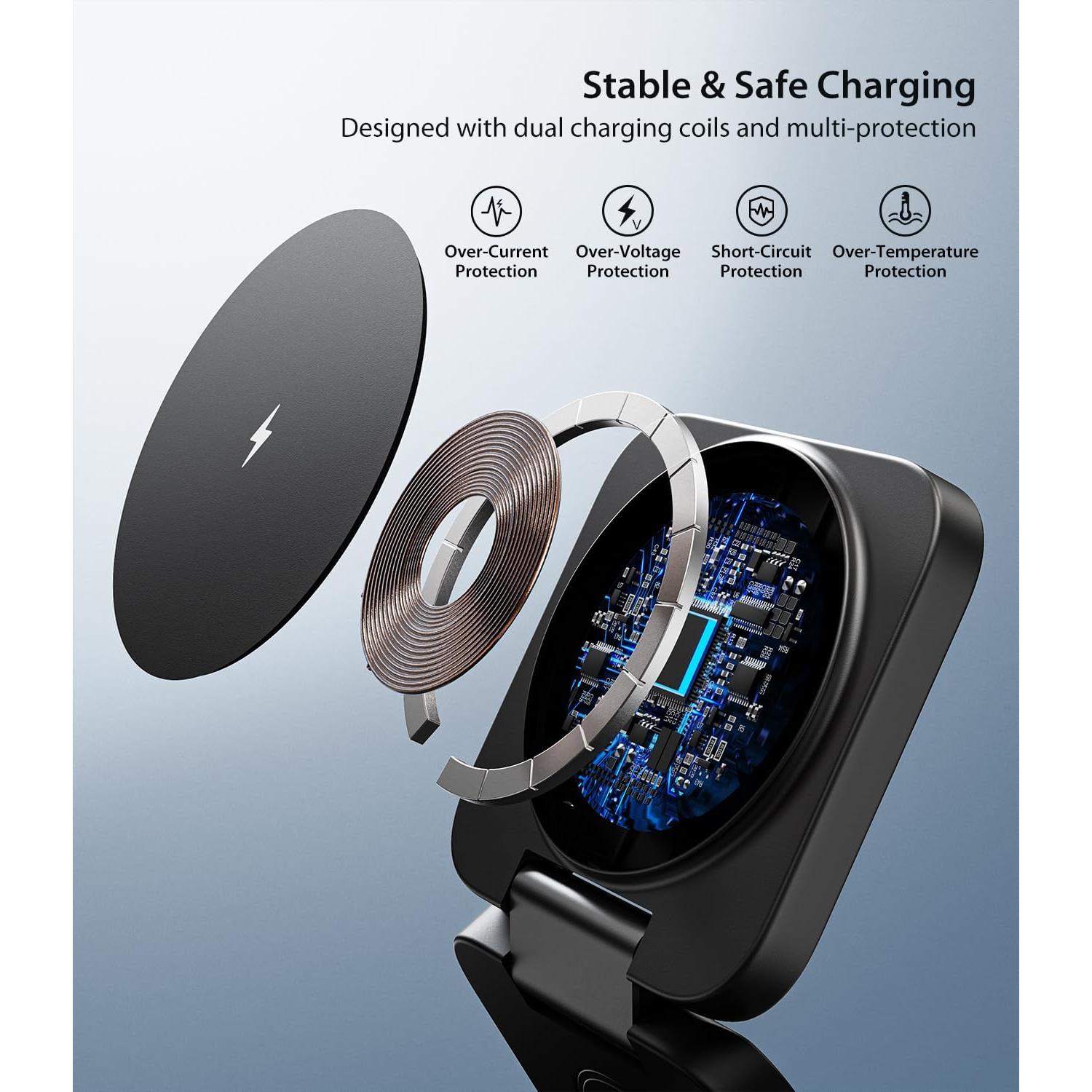 Cargador Inalámbrico 3 en 1 SIWIQU para iPhone y Apple Watch