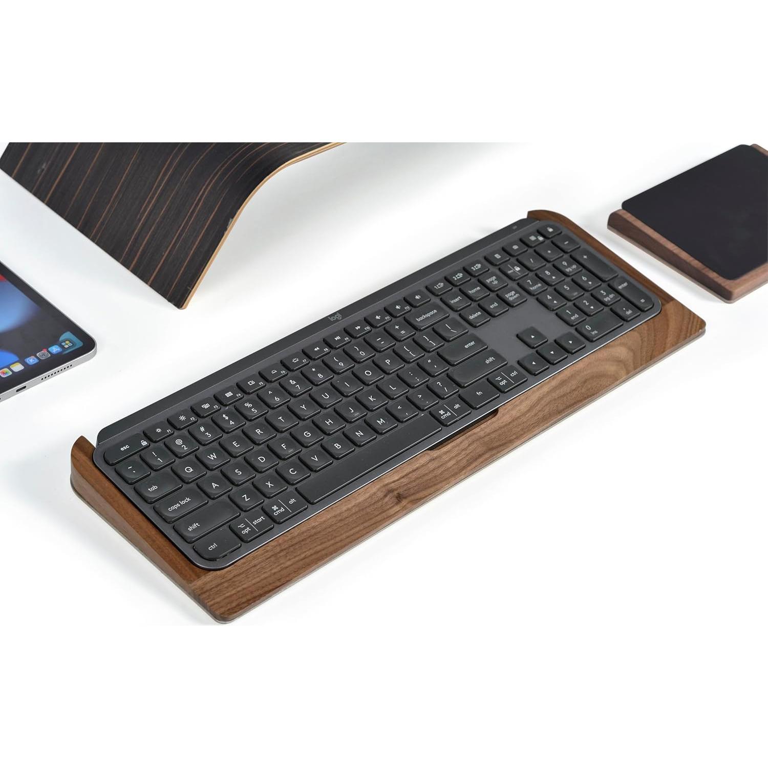 Bandeja de Teclado Ergonómica SAMDI Madera Nuez Negra