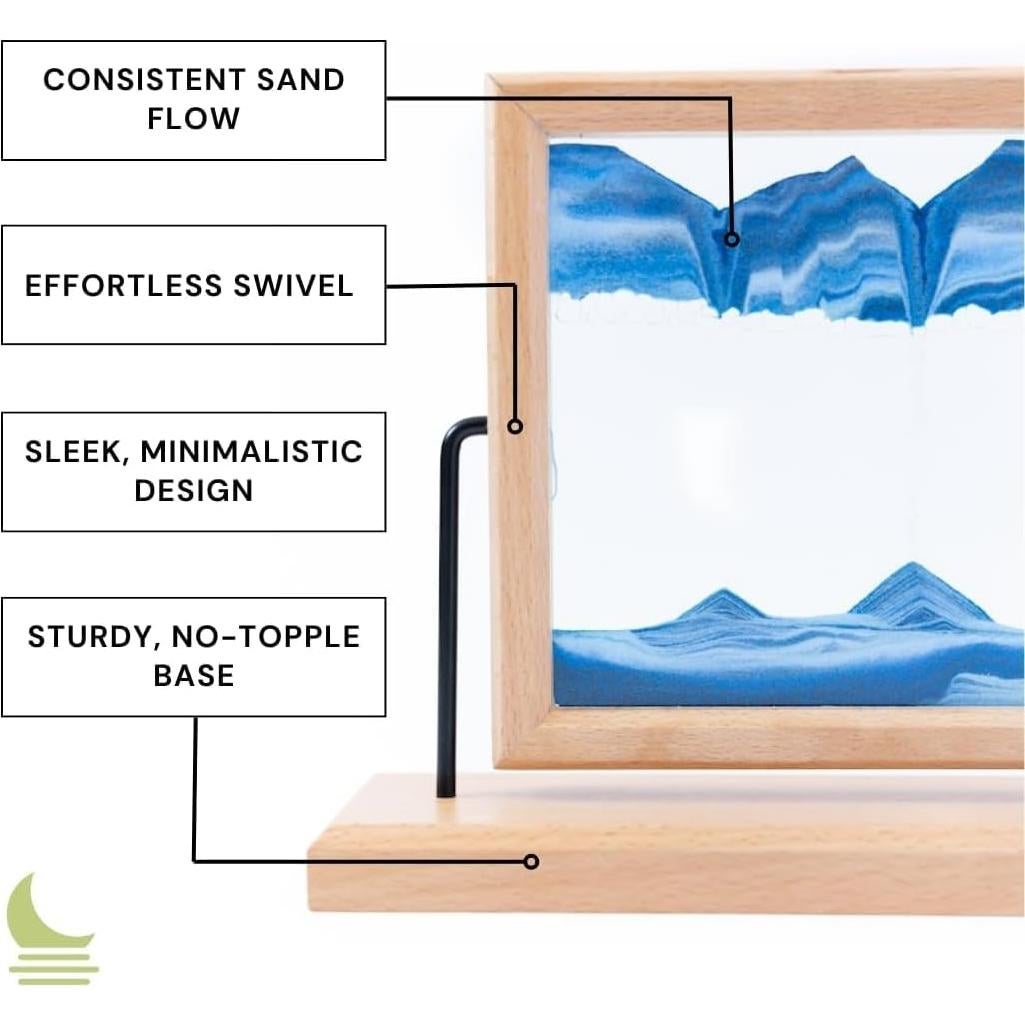 Arte de Arena Movediza Moon Street con Marco de Madera