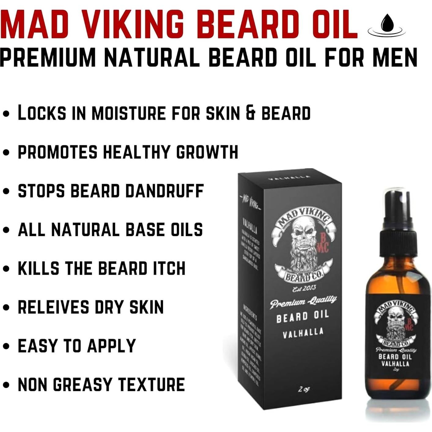Aceite para Barba Mad Viking Fenrir 56.7ml - Hidrata y Suaviza