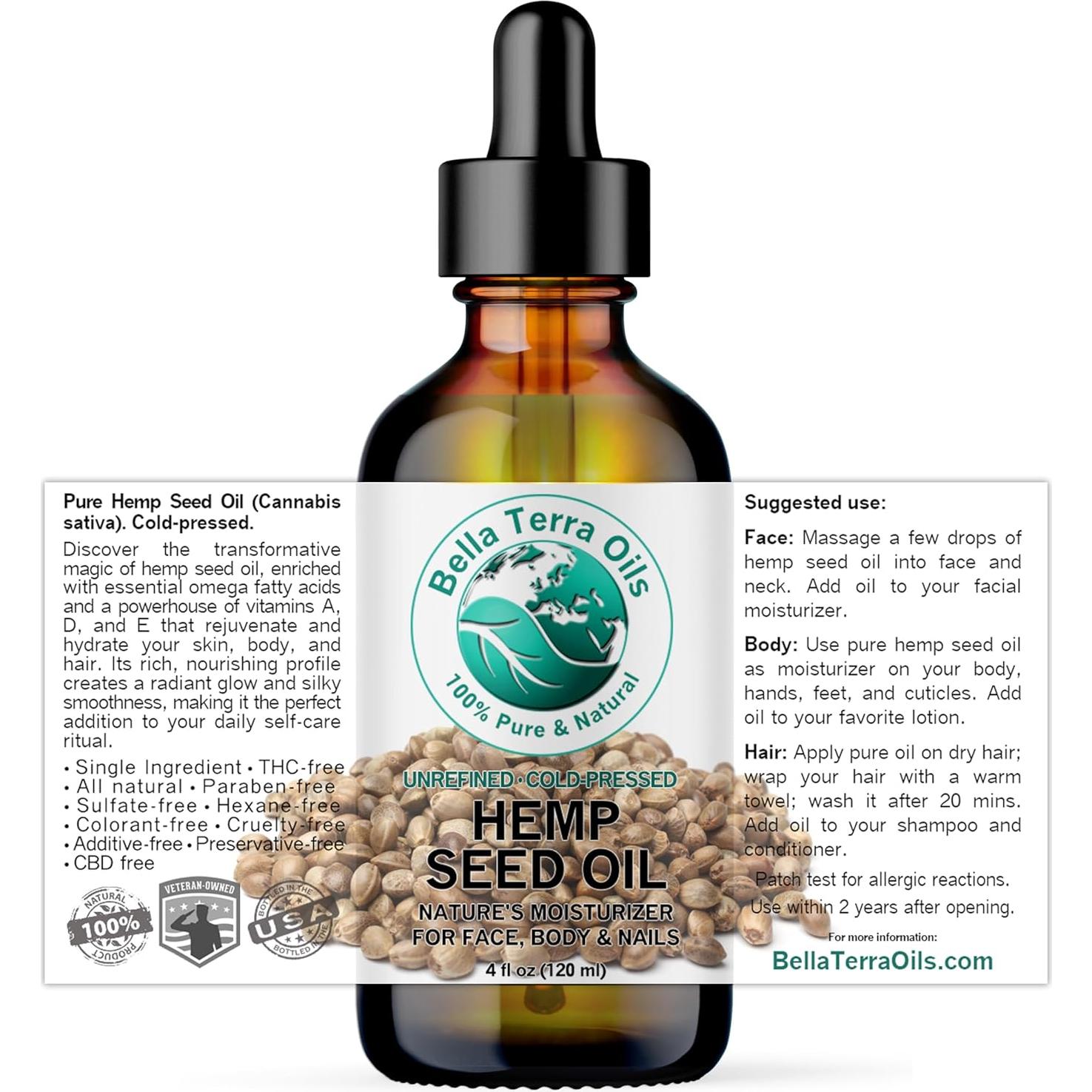 Aceite de Semilla de Cáñamo Bella Terra 118 ml - Omega 3 y 6