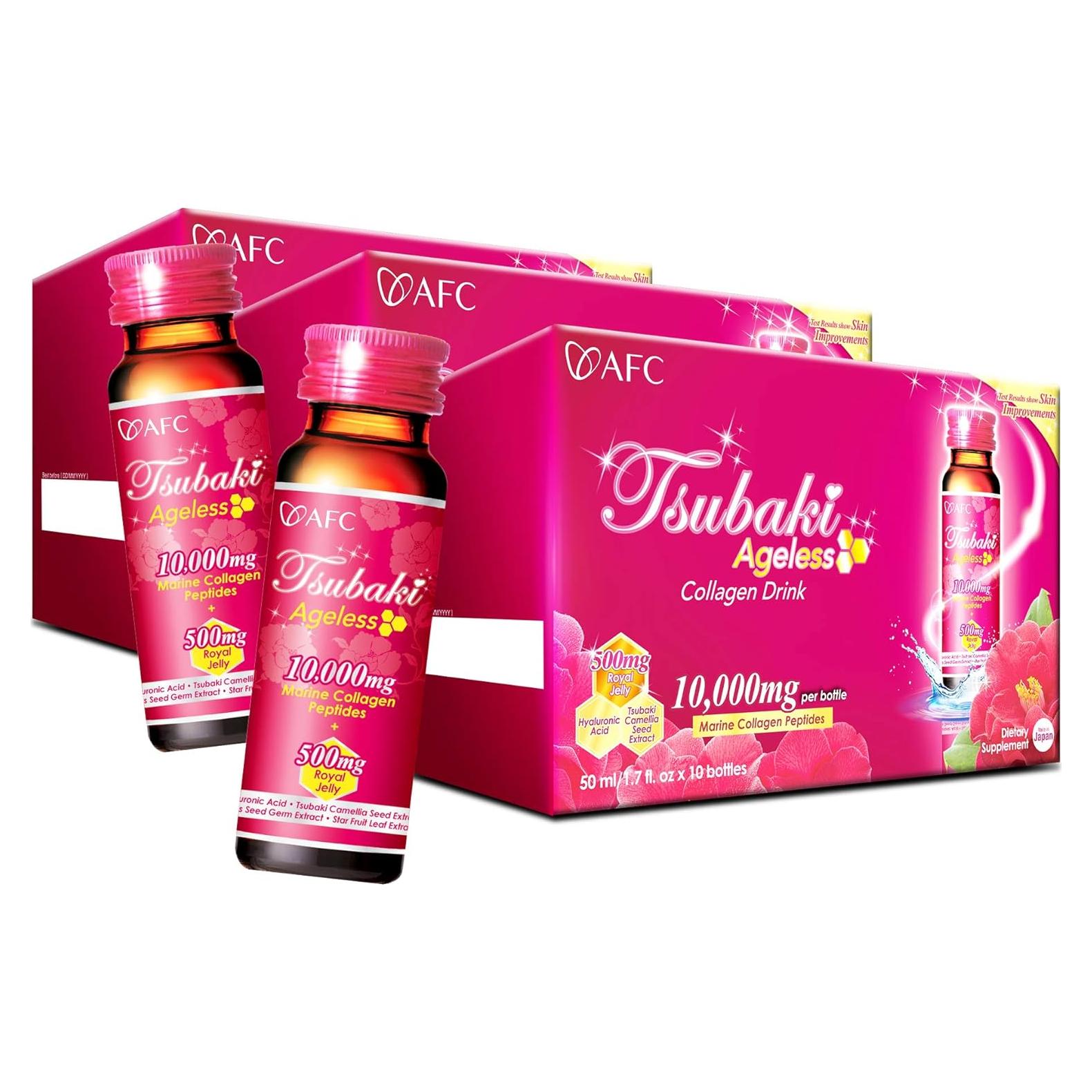 Bebida de colágeno Tsubaki Ageless 10,000mg + Jalea Real 500mg