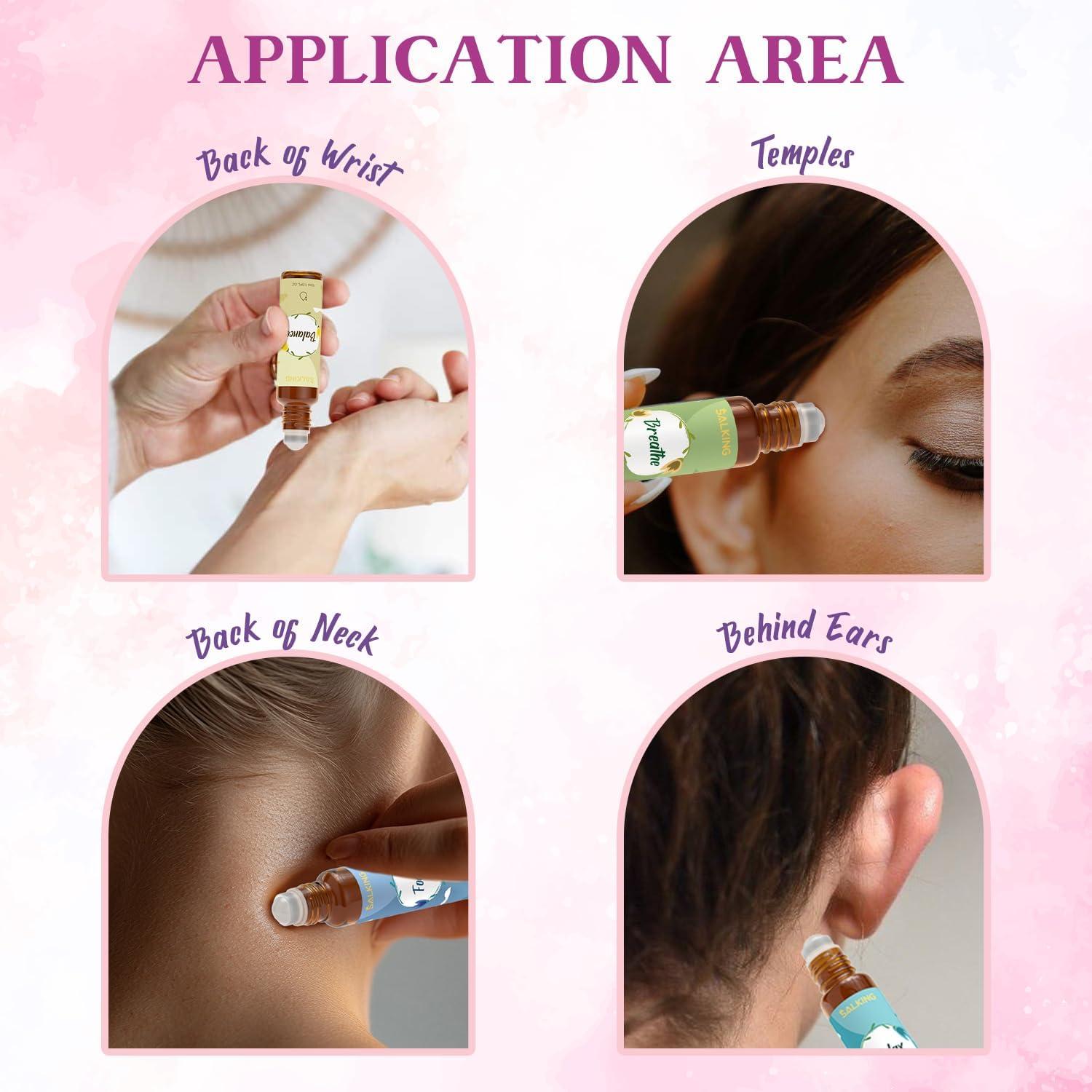 Conjunto de Aceites Esenciales Roll On SALKING 6 Piezas Aromaterapia