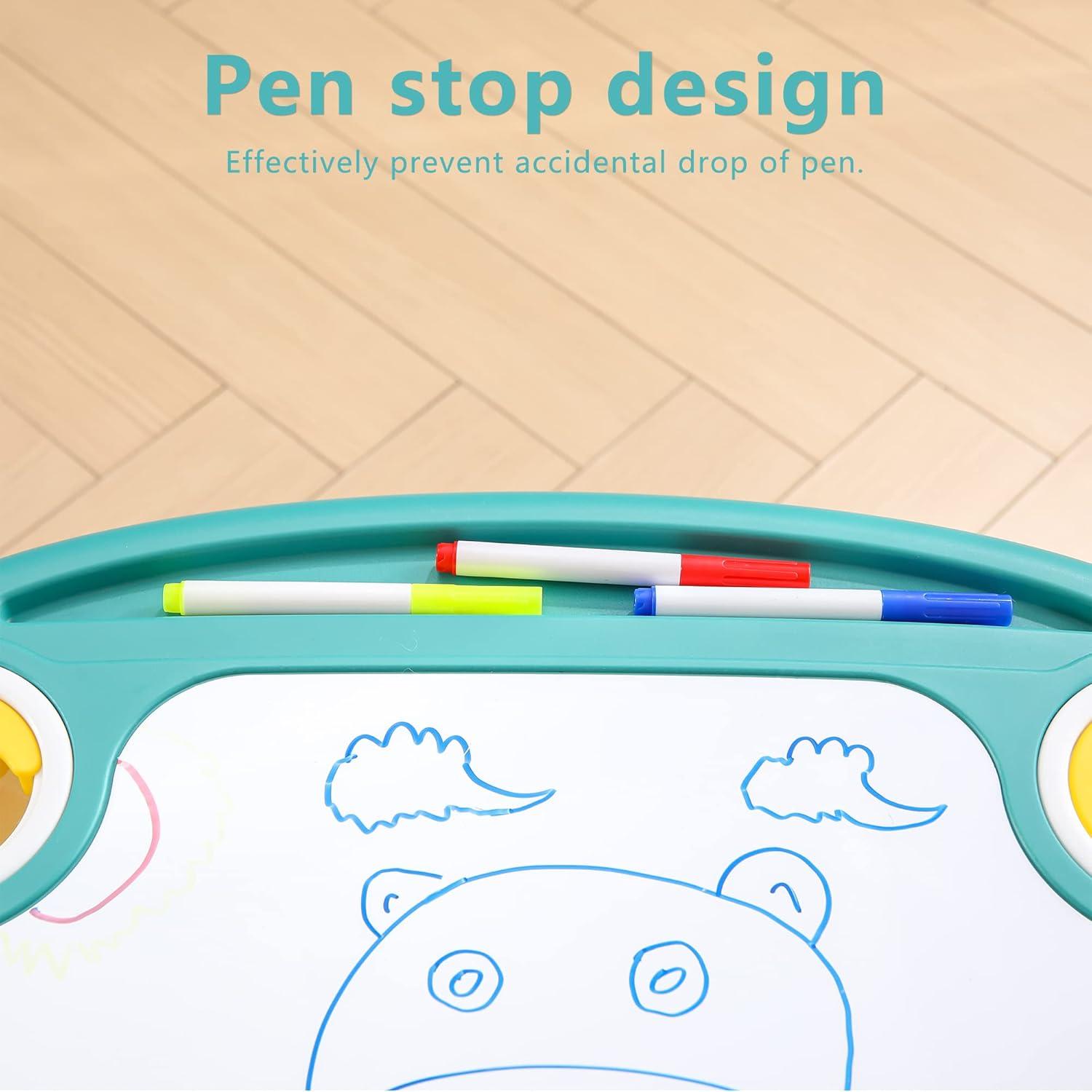 Juego de Mesa y Sillas Ajustable para Niños HRTT Verde Oscuro