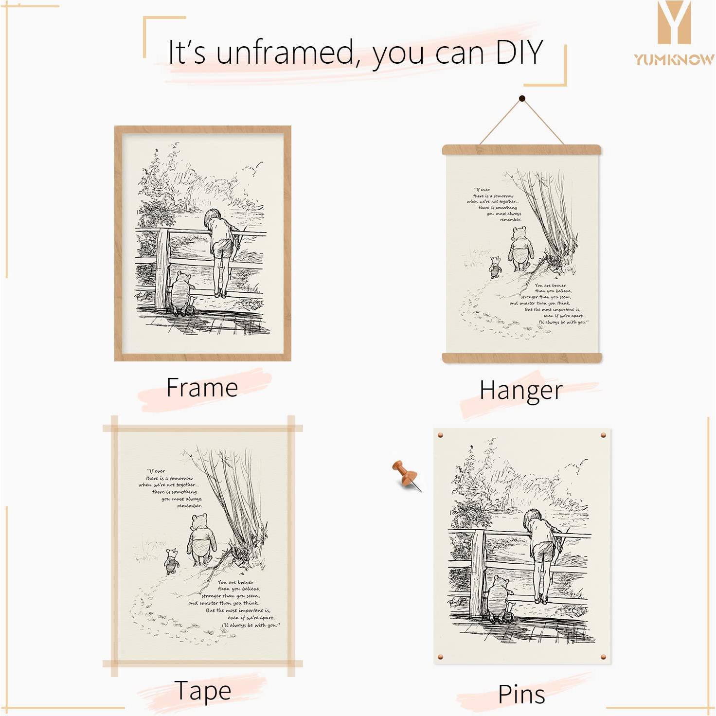 Póster Decorativo Winnie The Pooh 28x36 cm - Citas Motivacionales