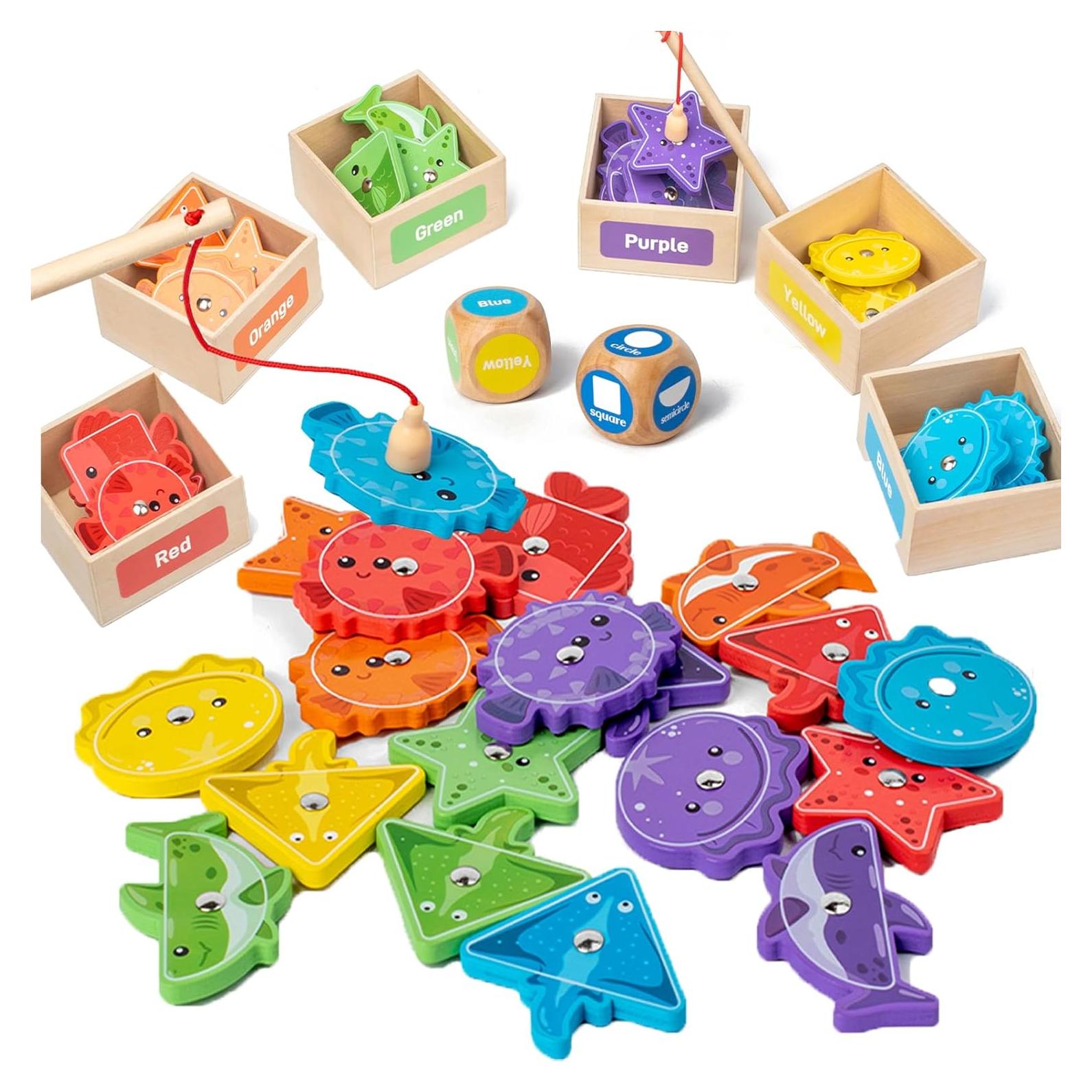 Juguetes Montessori de Madera Smartwo - Juego de Pesca Magnético