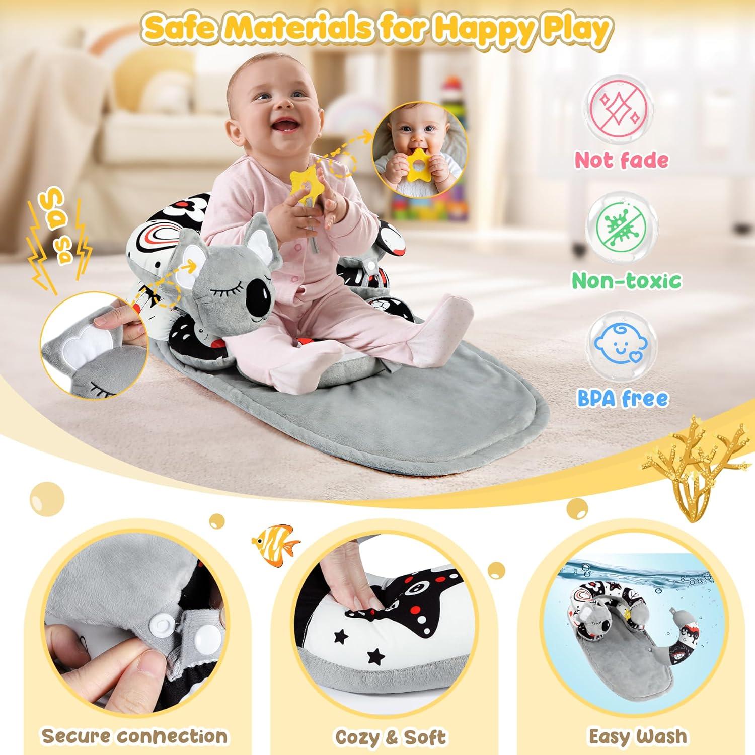 Alfombra 4 en 1 URMYWO para Bebés - Almohada Soporte y Juguetes