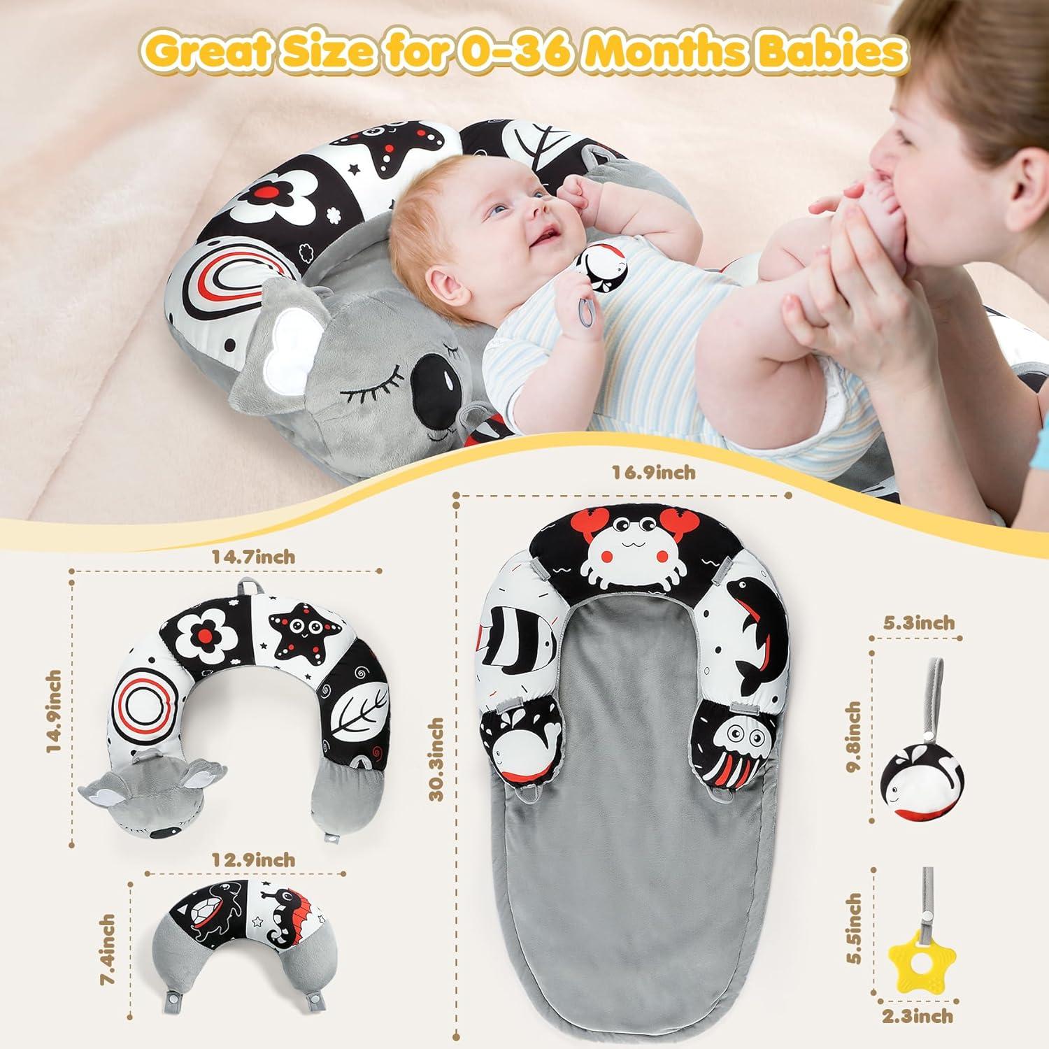 Alfombra 4 en 1 URMYWO para Bebés - Almohada Soporte y Juguetes